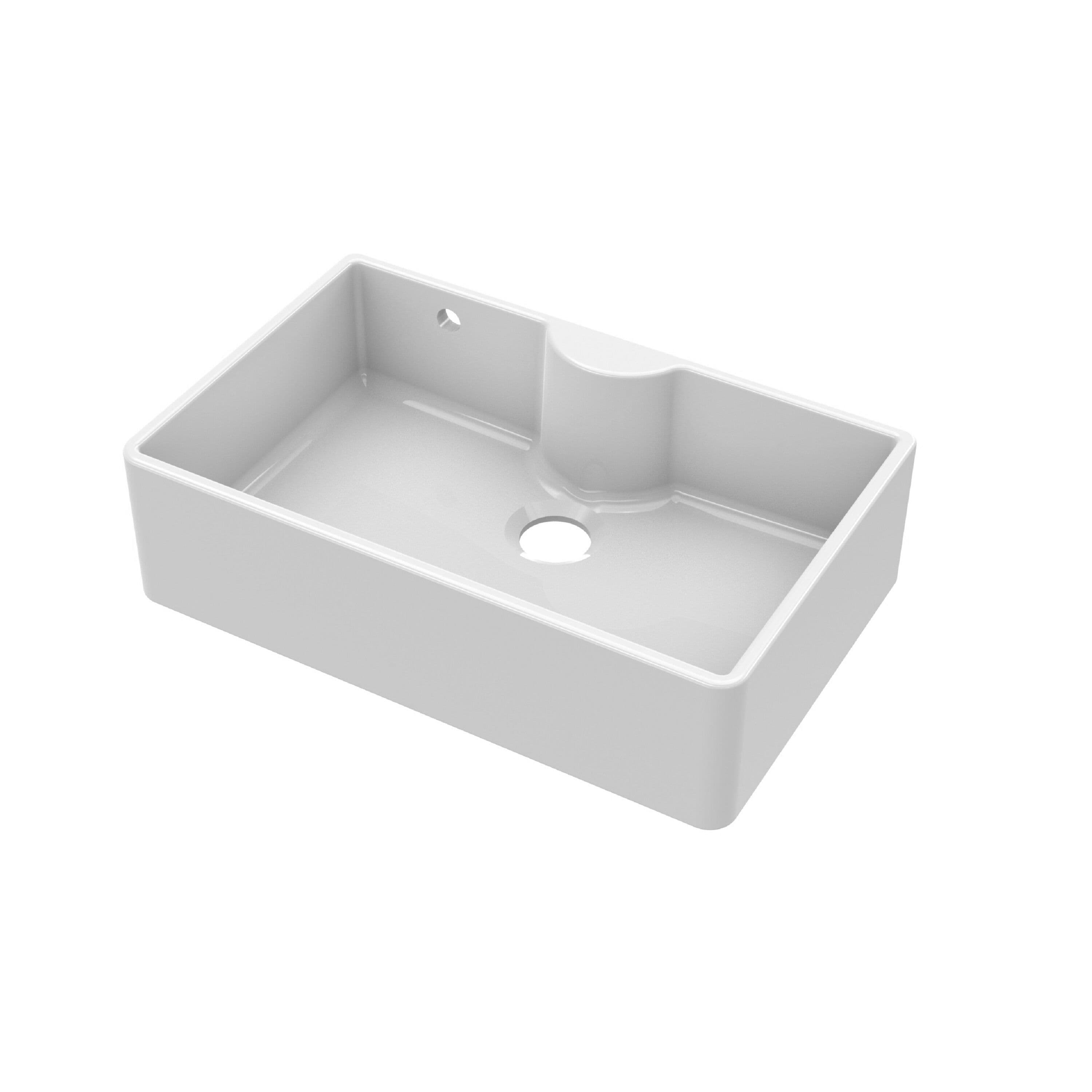 Single Bowl Butler Sink Tap Ledge Overflow No Tap Hole 795mm