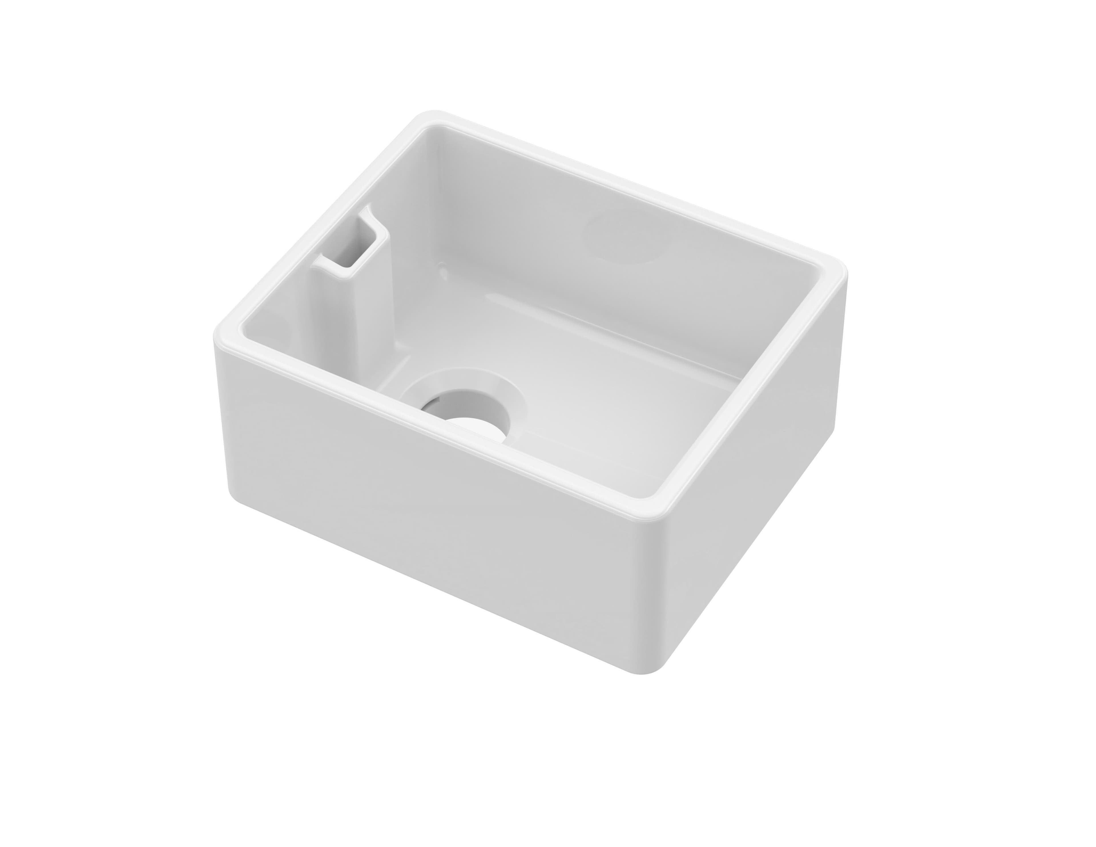Single Bowl 205mm High Walls Belfast Sink Overflow No Tap Hole