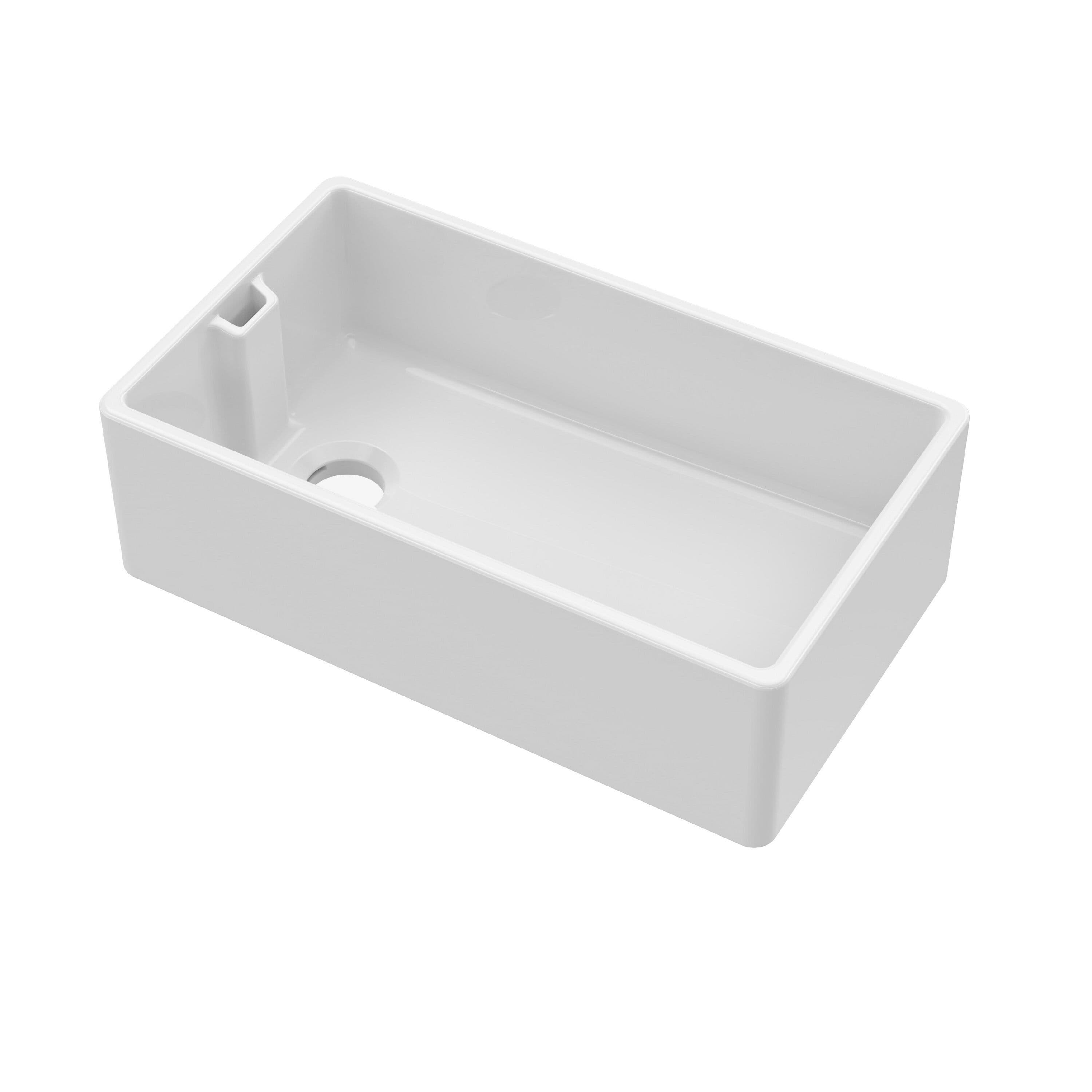 Single Bowl Belfast Sink Overflow No Tap Hole No Waste