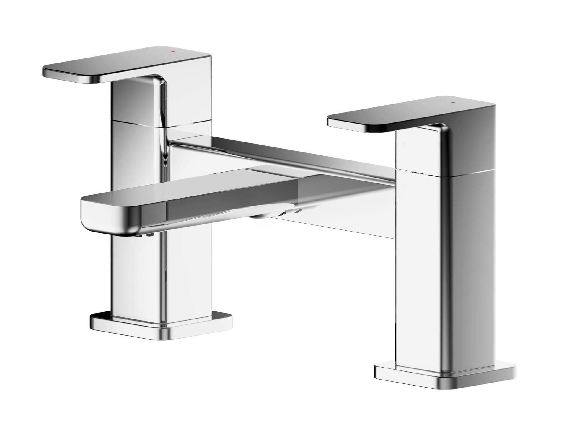 Square Deck Mounted Bath Filler Tap Chrome