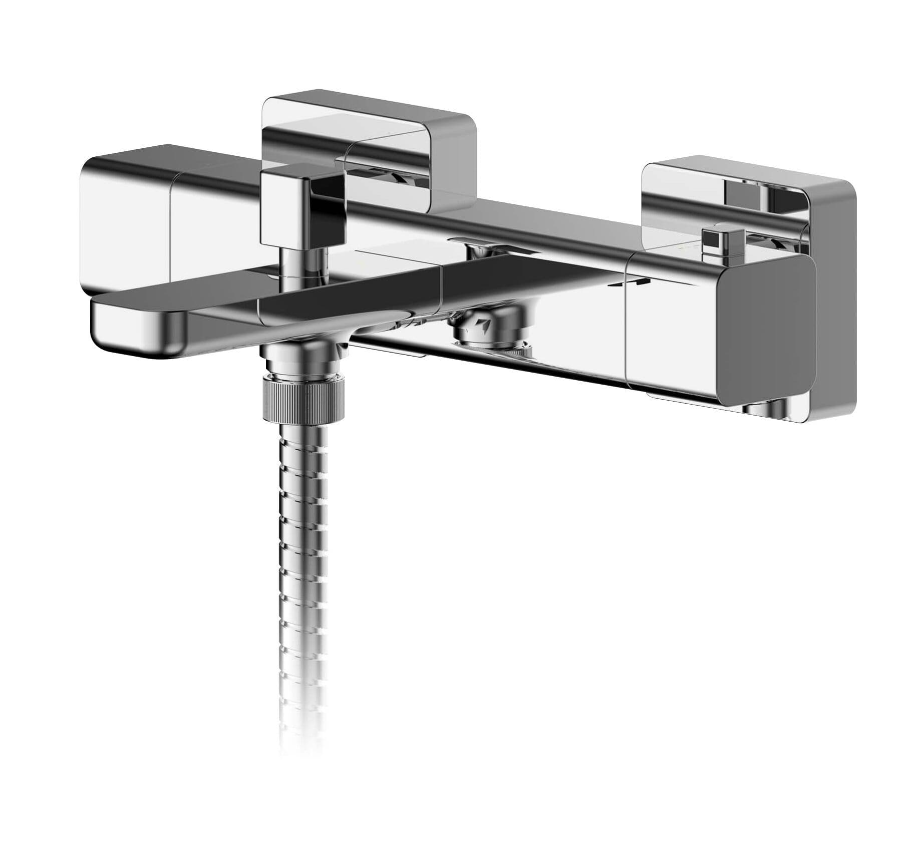 Wall Mount Thermostatic Bath Shower Mixer Bar Valve Tap Chrome