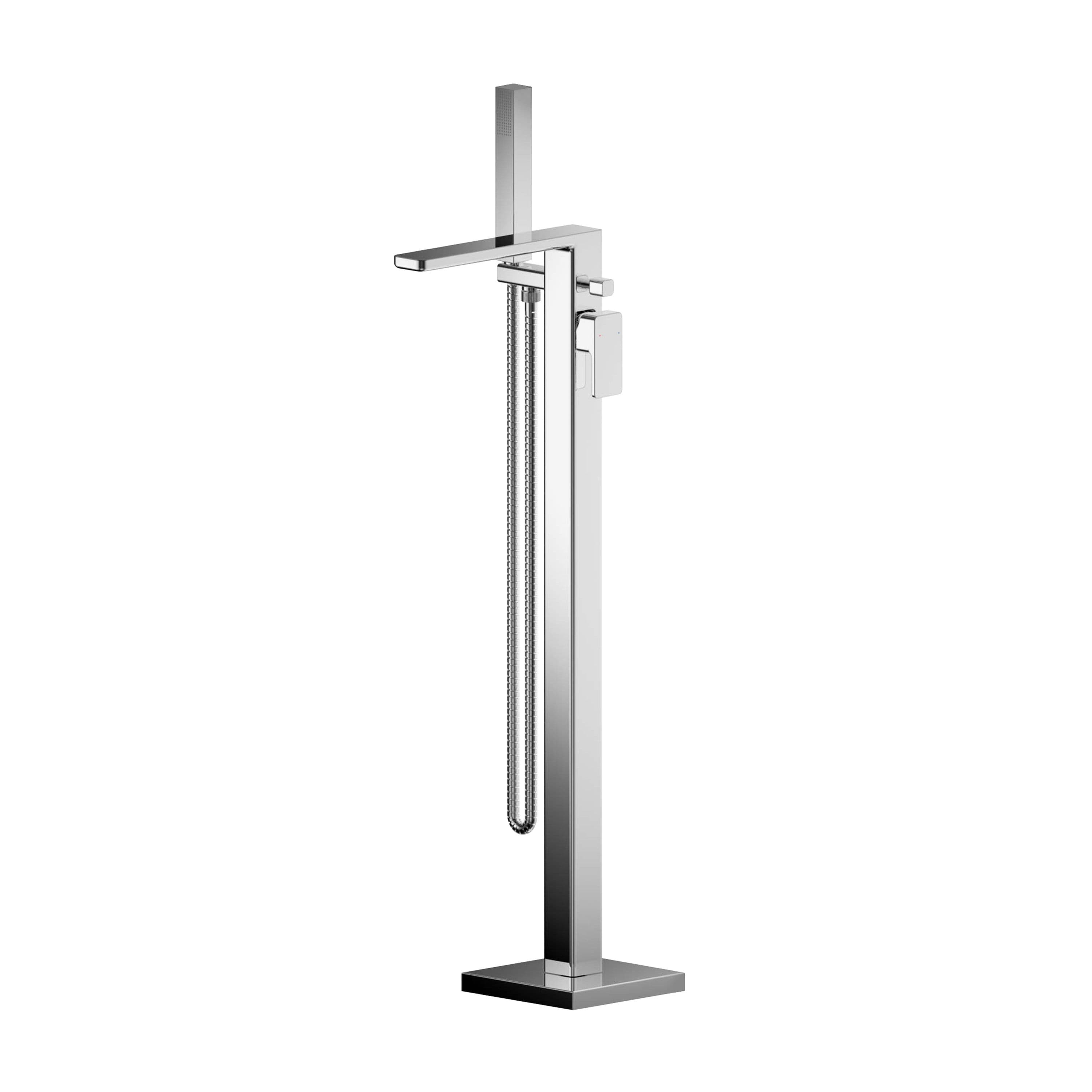 Freestanding Square Bath Shower Mixer Tap Chrome