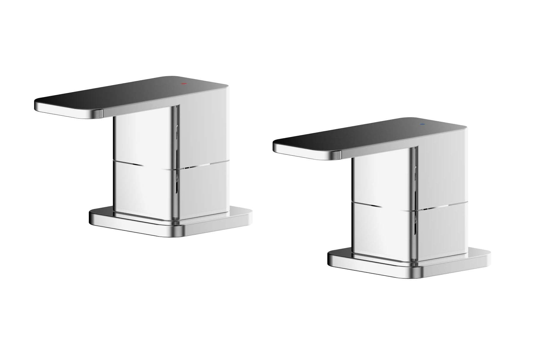 Square Deck Mounted 3 4" Chrome Side Valves Chrome