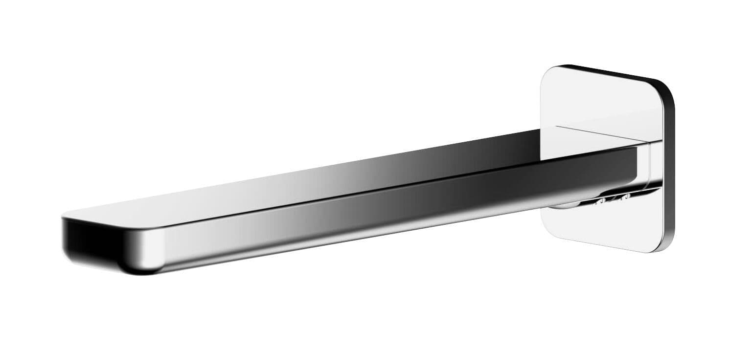 Contemporary Bathroom Square Wall Mounted Bath Spout Chrome 50mm