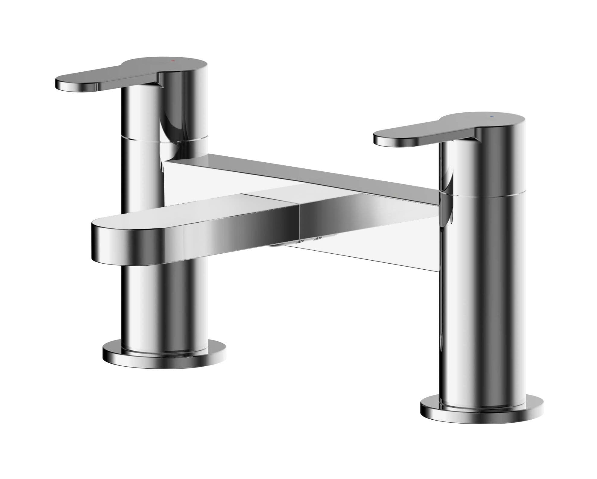 Round Deck Mounted Bath Filler Tap Chrome
