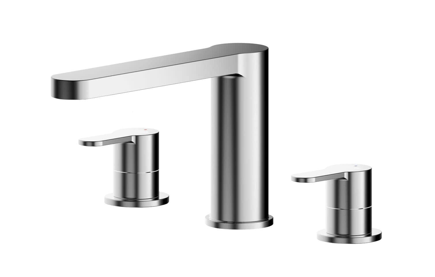 Round Deck 3 Mounted Tap Hole Bath Filler Tap Chrome