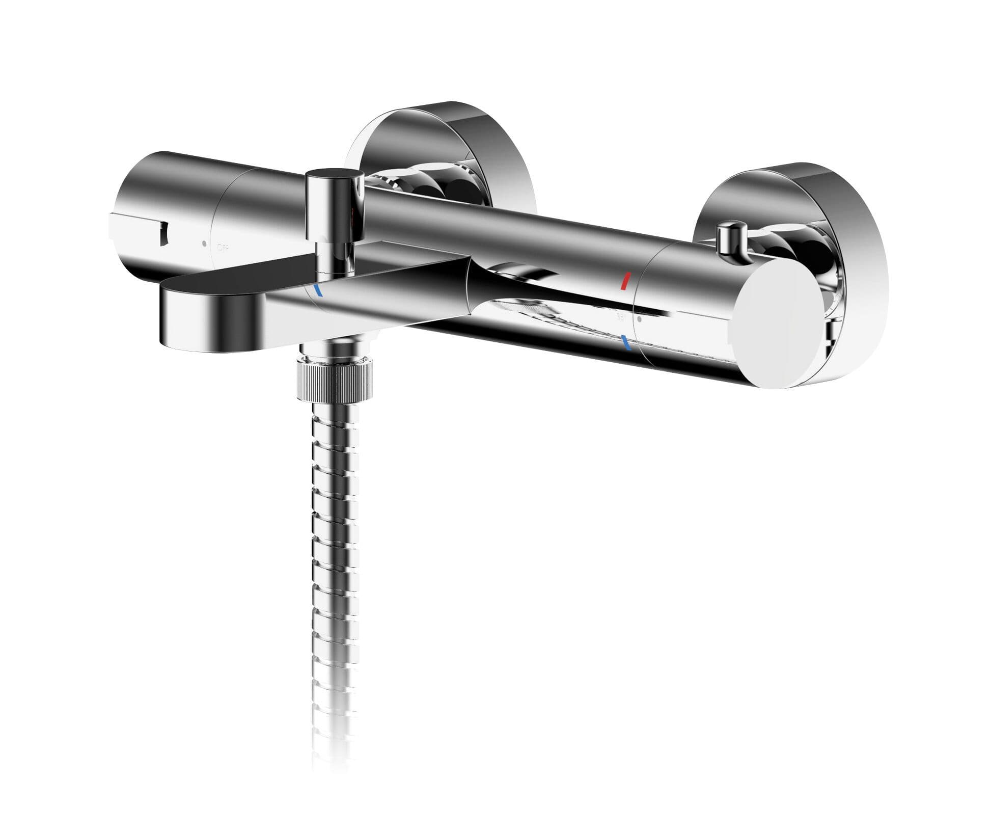 Round Wall Mount Thermostatic Bath Shower Mixer Bar Valve Tap Chrome