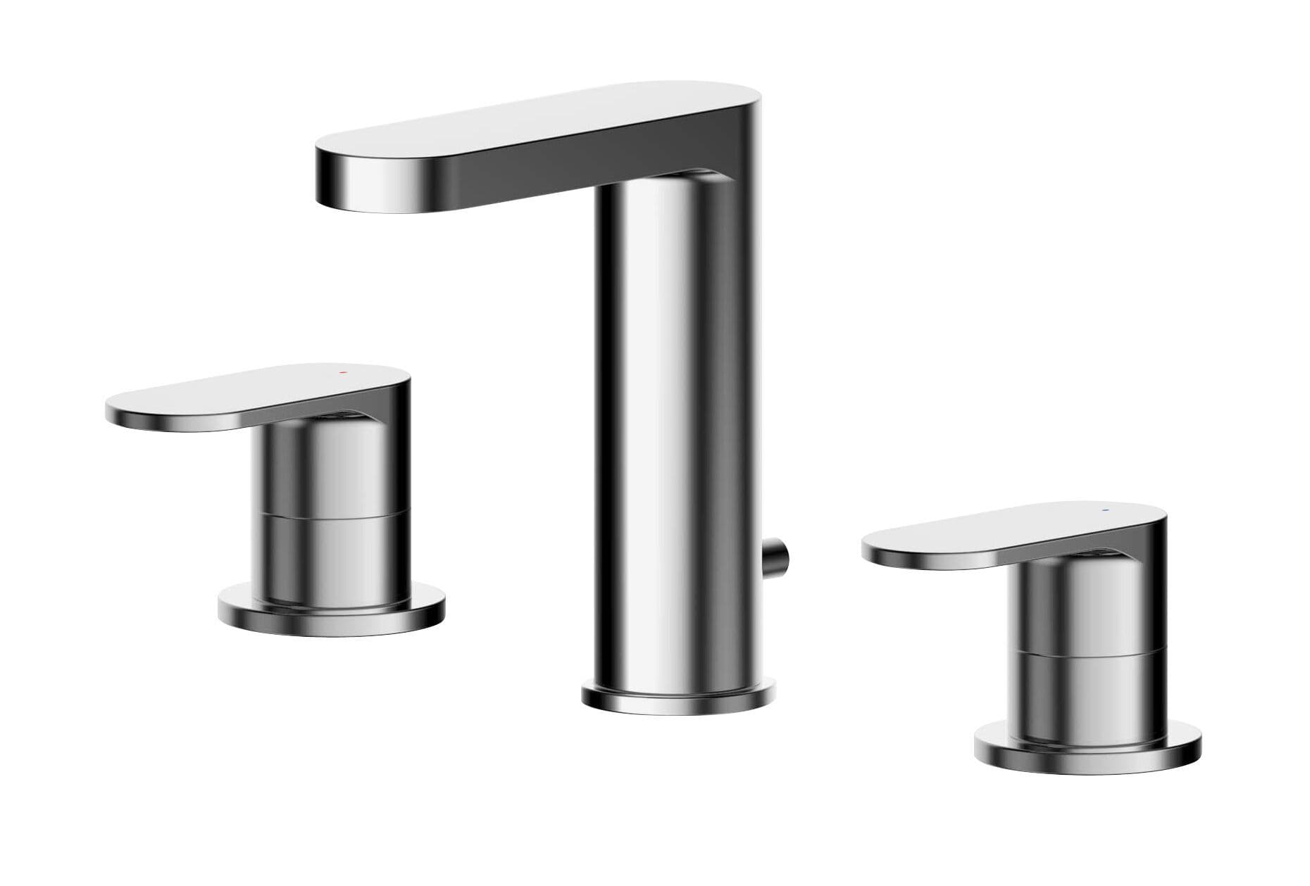Round Deck 3 Tap Hole Basin Mixer Tap Pop Up Waste Chrome