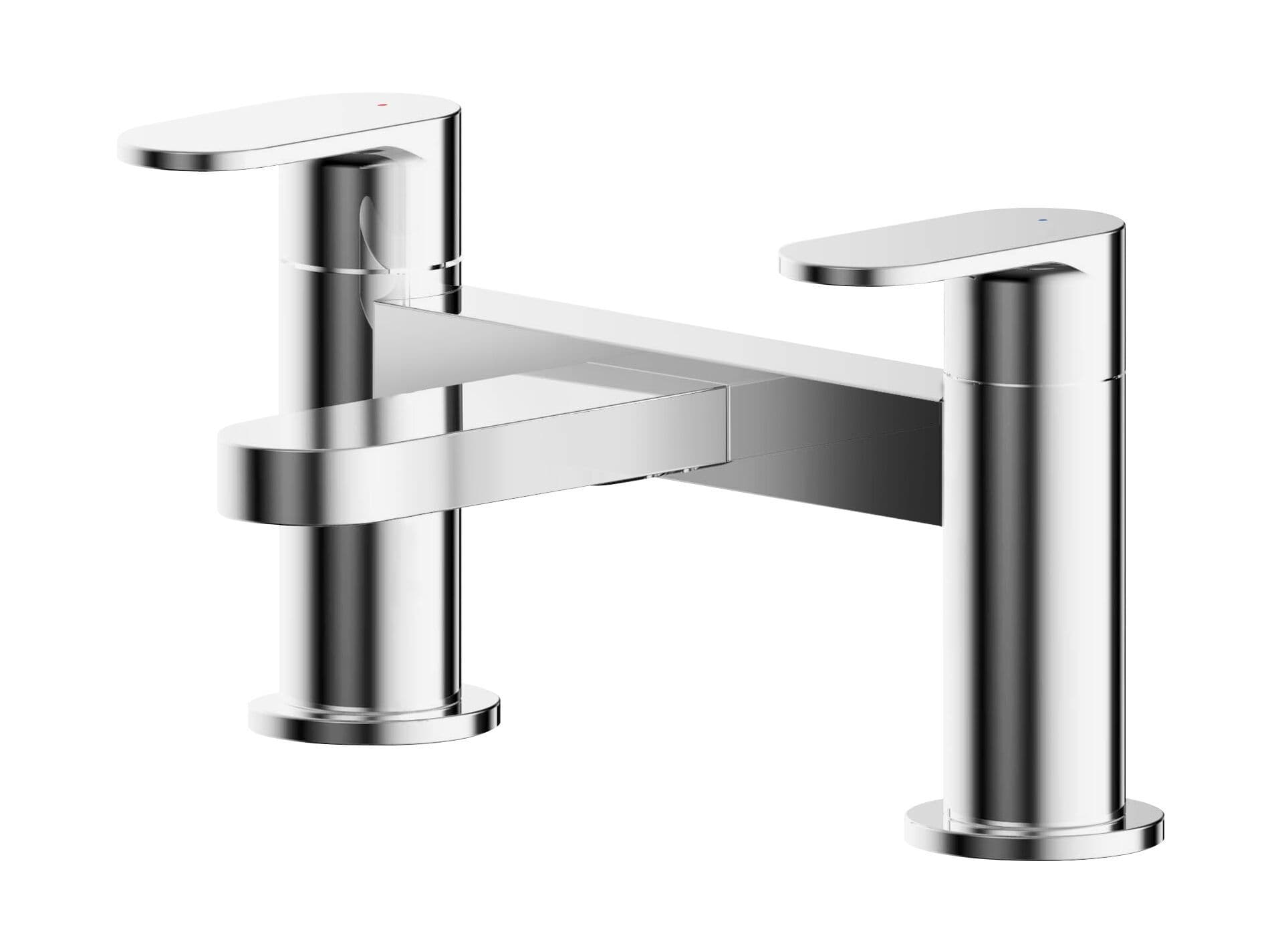 Round Deck Mounted Bath Filler Tap Chrome