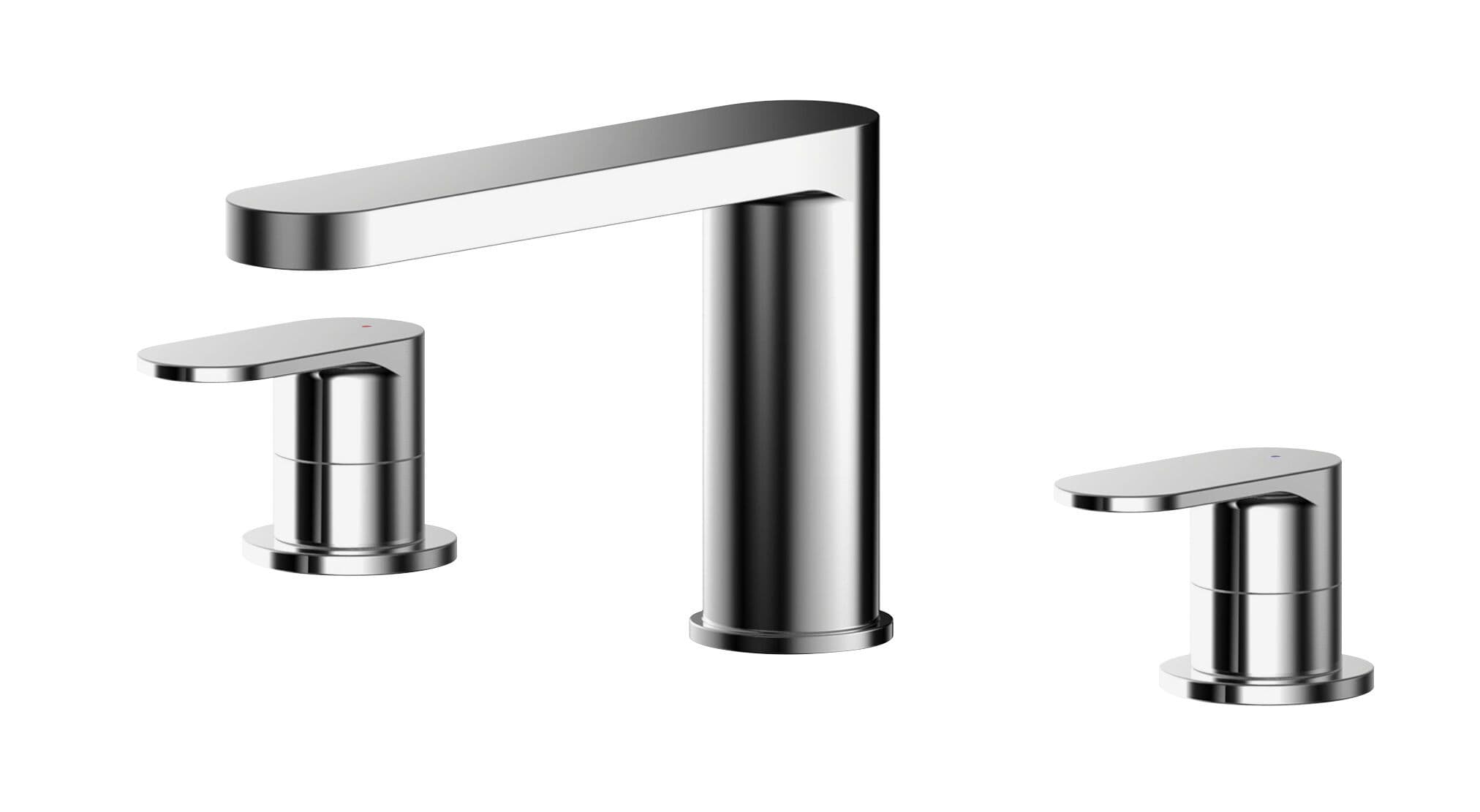 Round Deck 3 Mounted Tap Hole Bath Filler Tap Chrome
