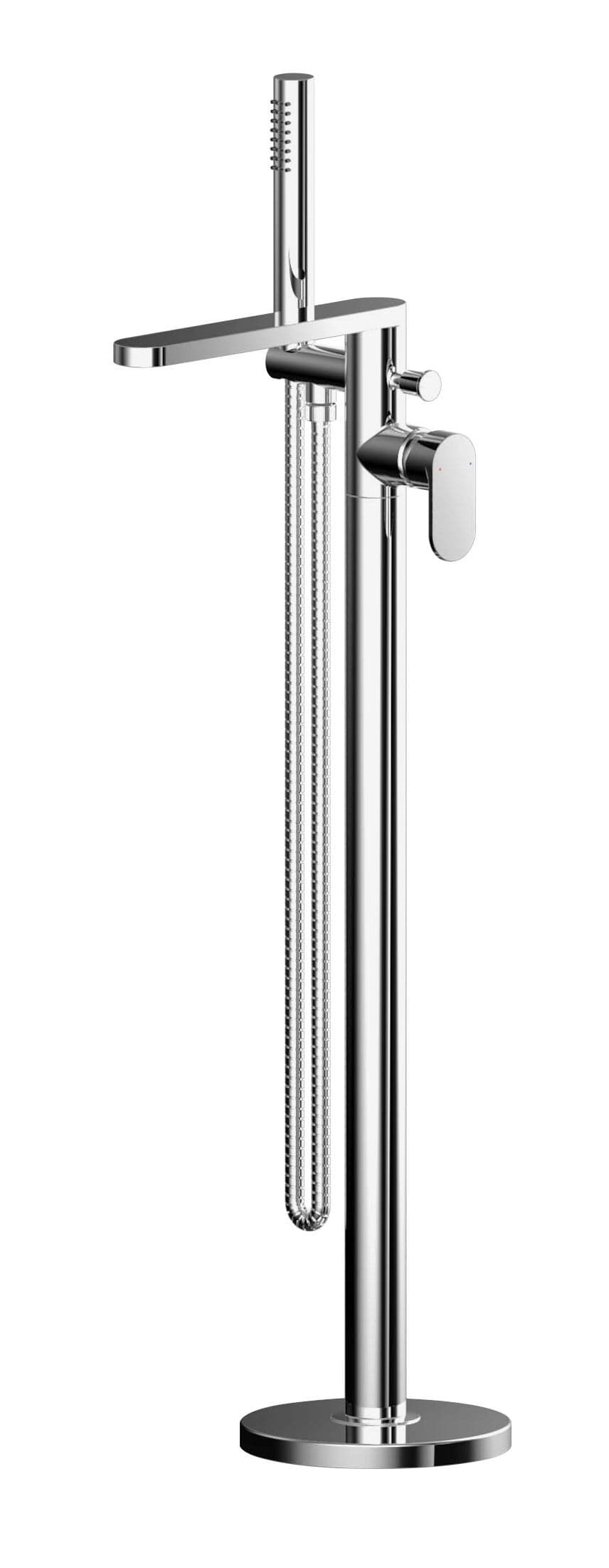 Freestanding Round Bath Shower Mixer Tap Chrome