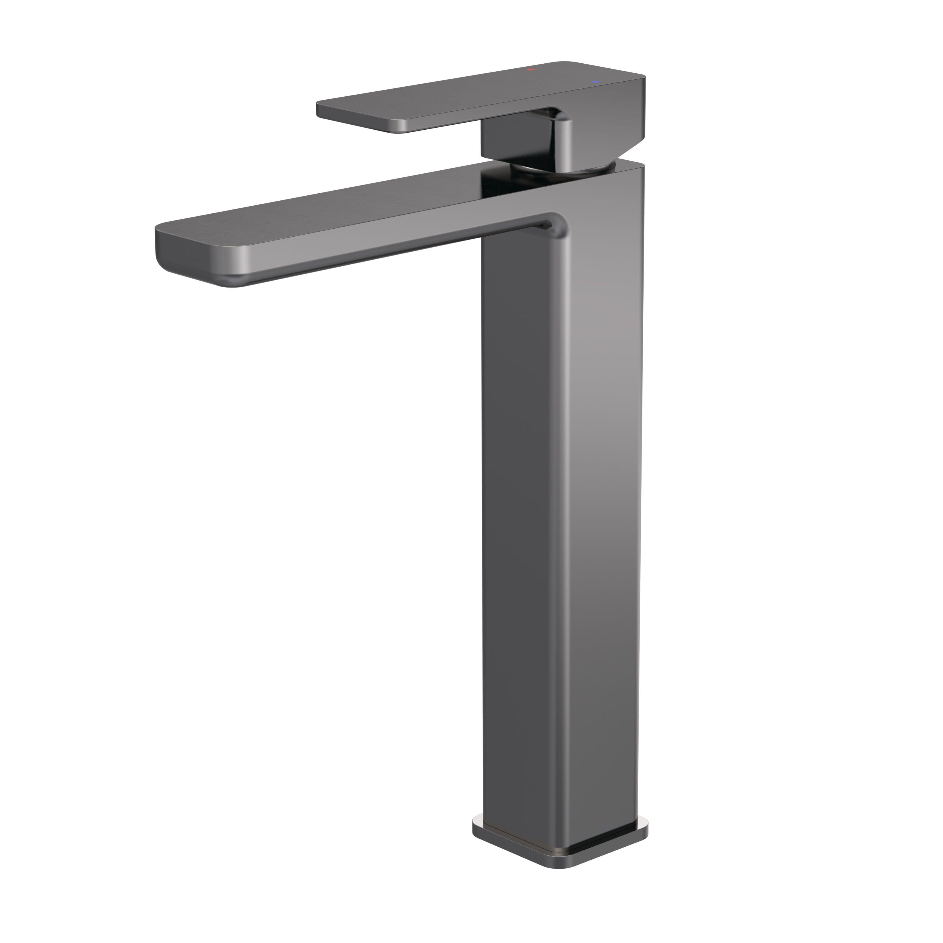 Square High Rise Mono Basin Mixer Tap Brushed