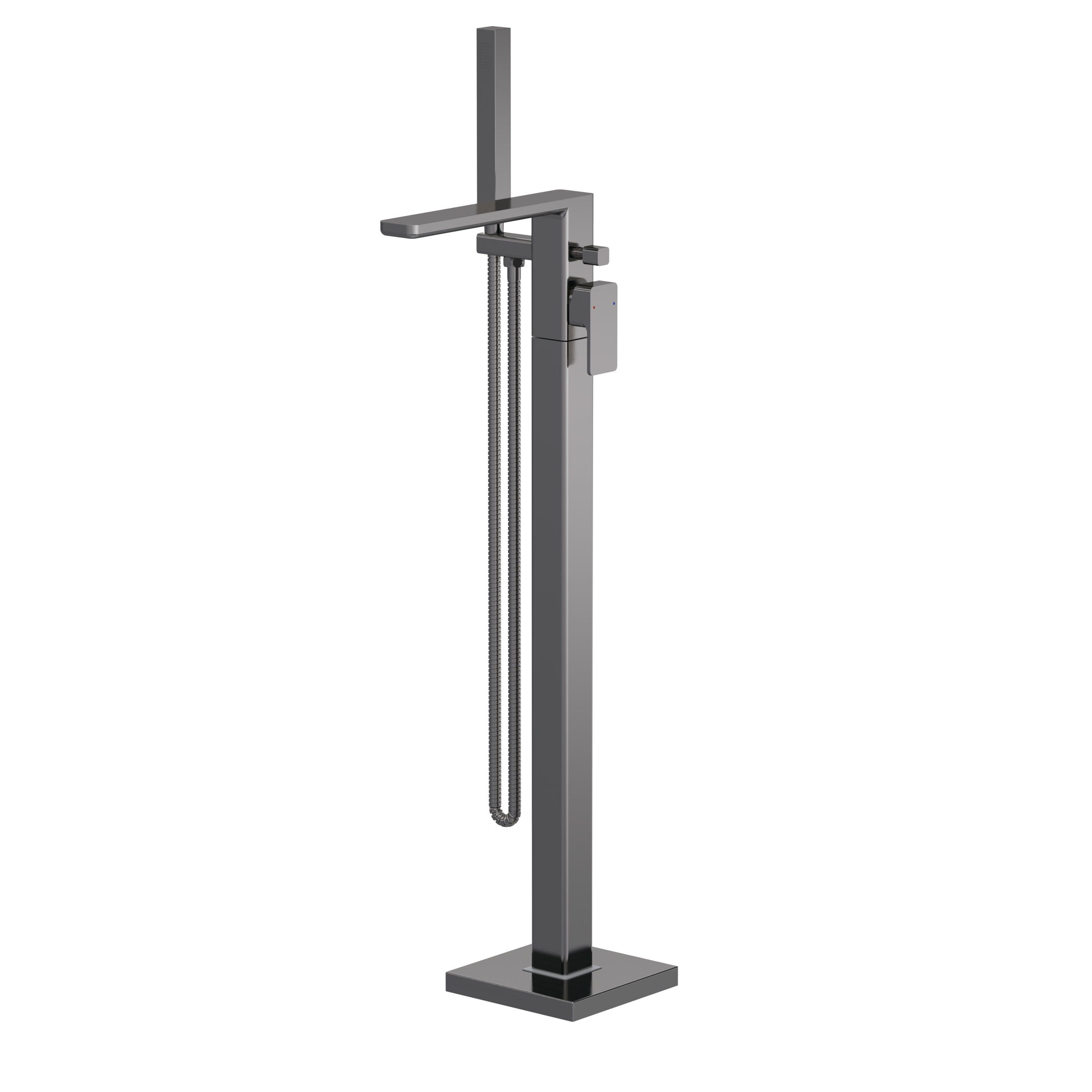 Freestanding Square Bath Shower Mixer Tap Brushed