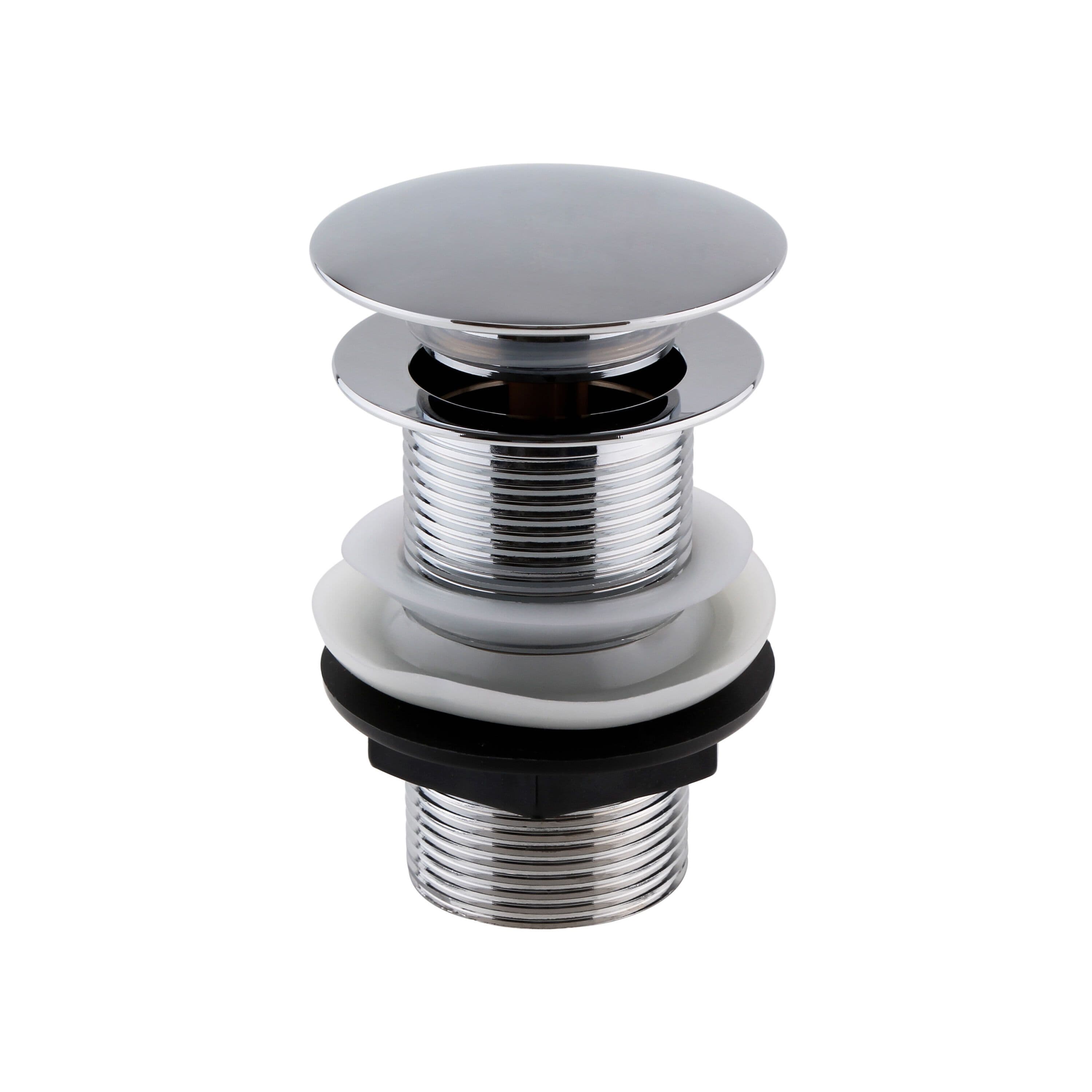 Round Push Button Basin Waste Unslotted Chrome