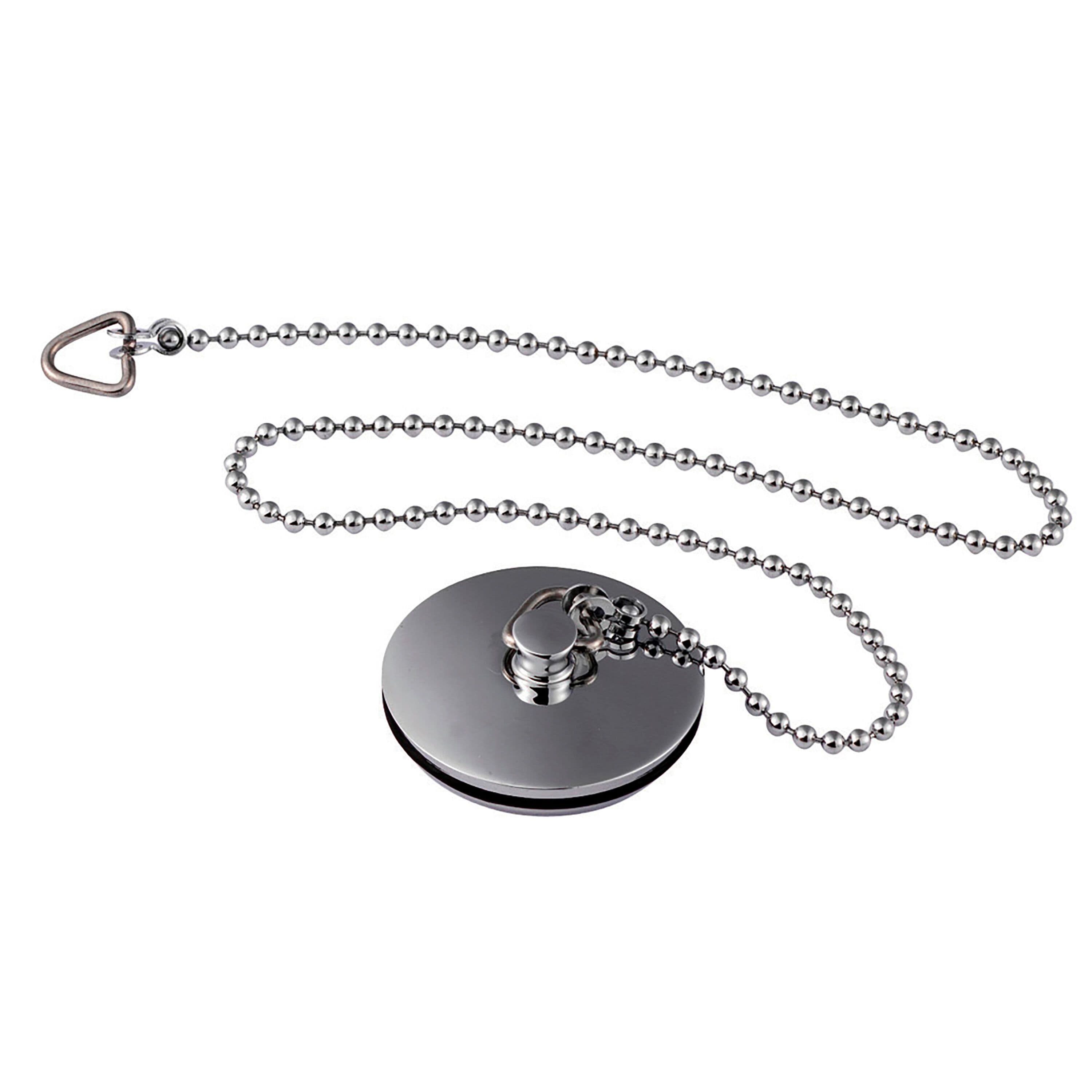 Bathroom Bath Plug Ball Chain Chrome 17mm x 42mm