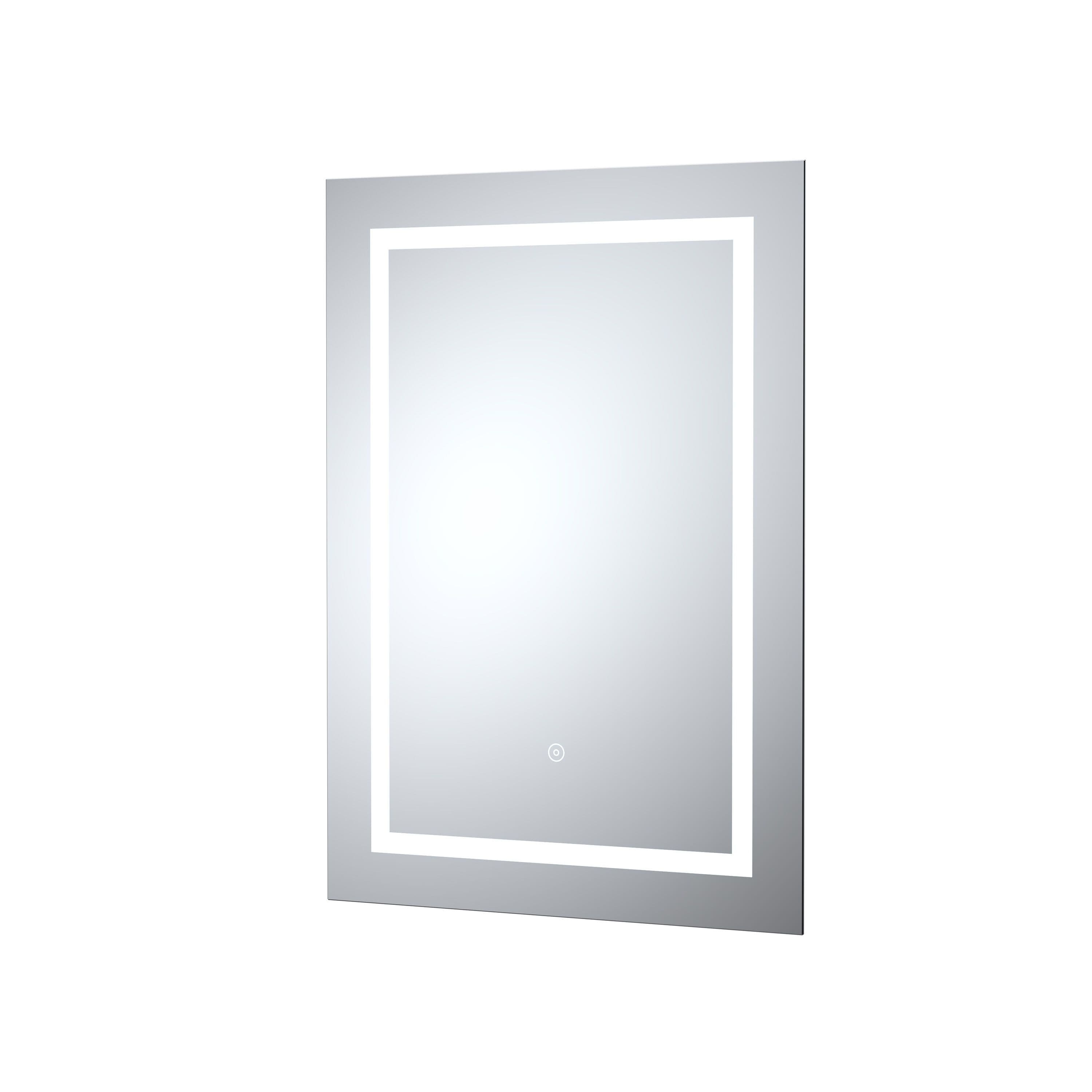 LED Framed Illuminated Touch Sensor Mirror Demister Chrome 700x 500mm