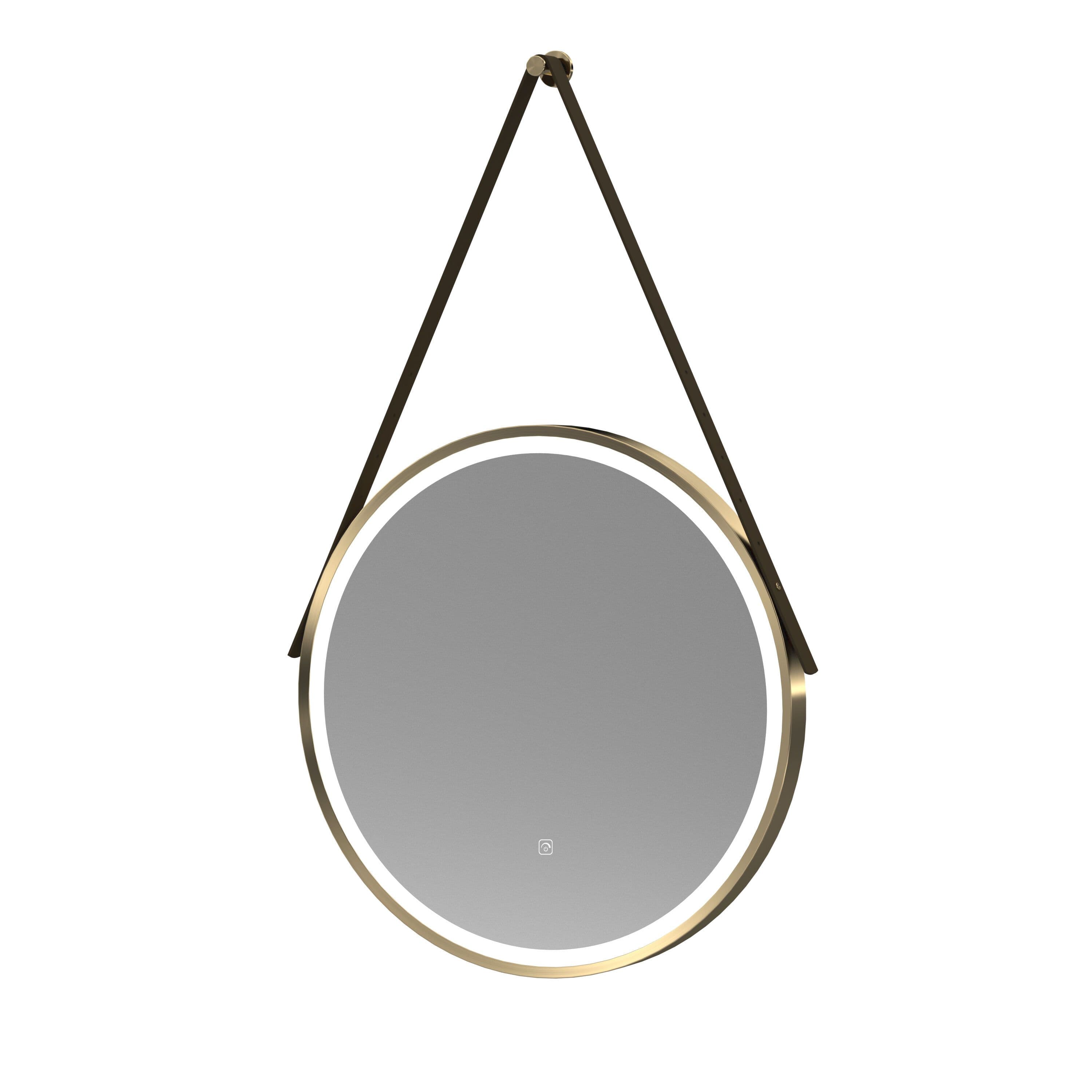 LED Touch Sensor Mirror Demister Strap Brushed Brass 600mm