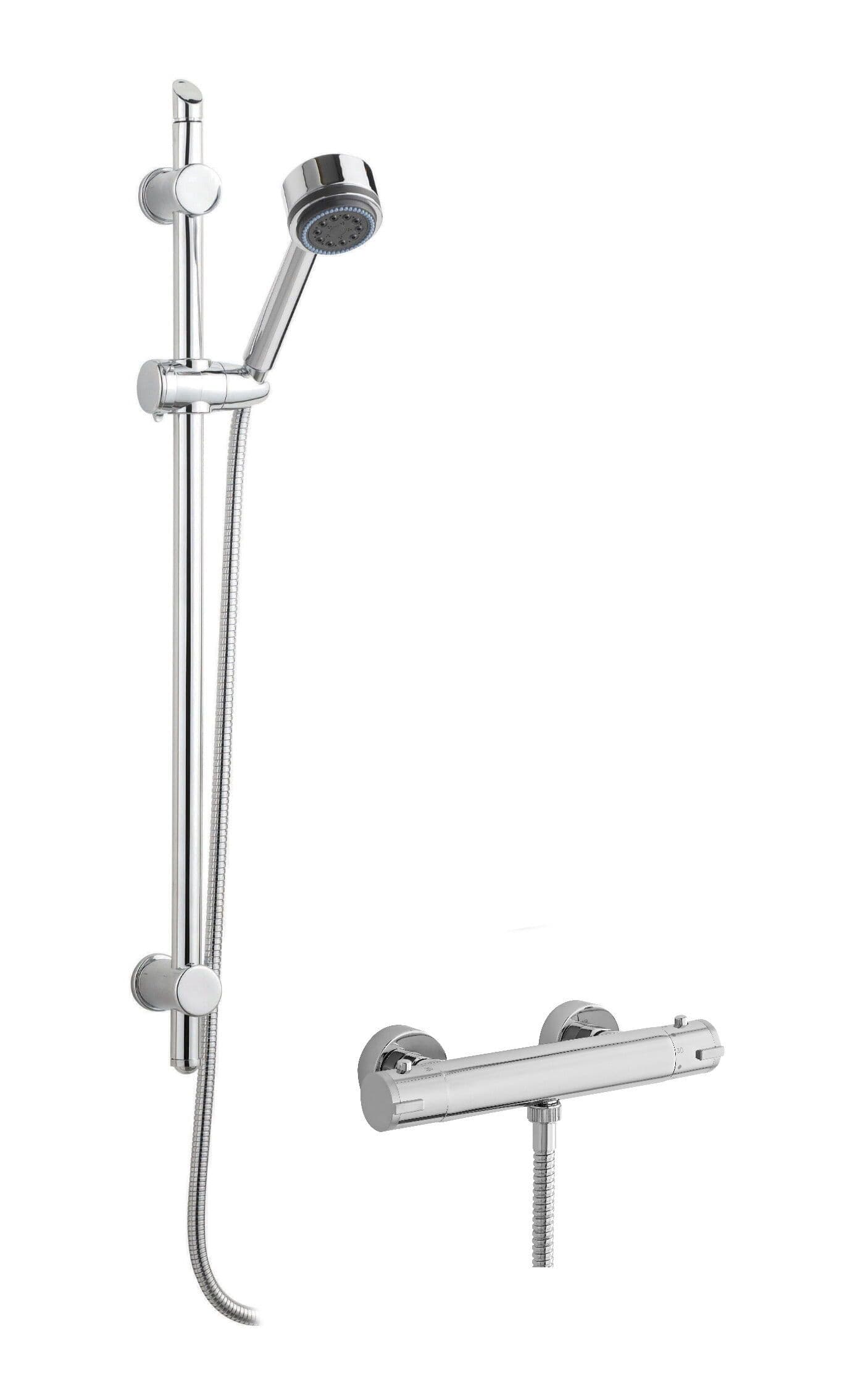 Minimalist Thermostatic Bar Valve Function Handset Slide Rail