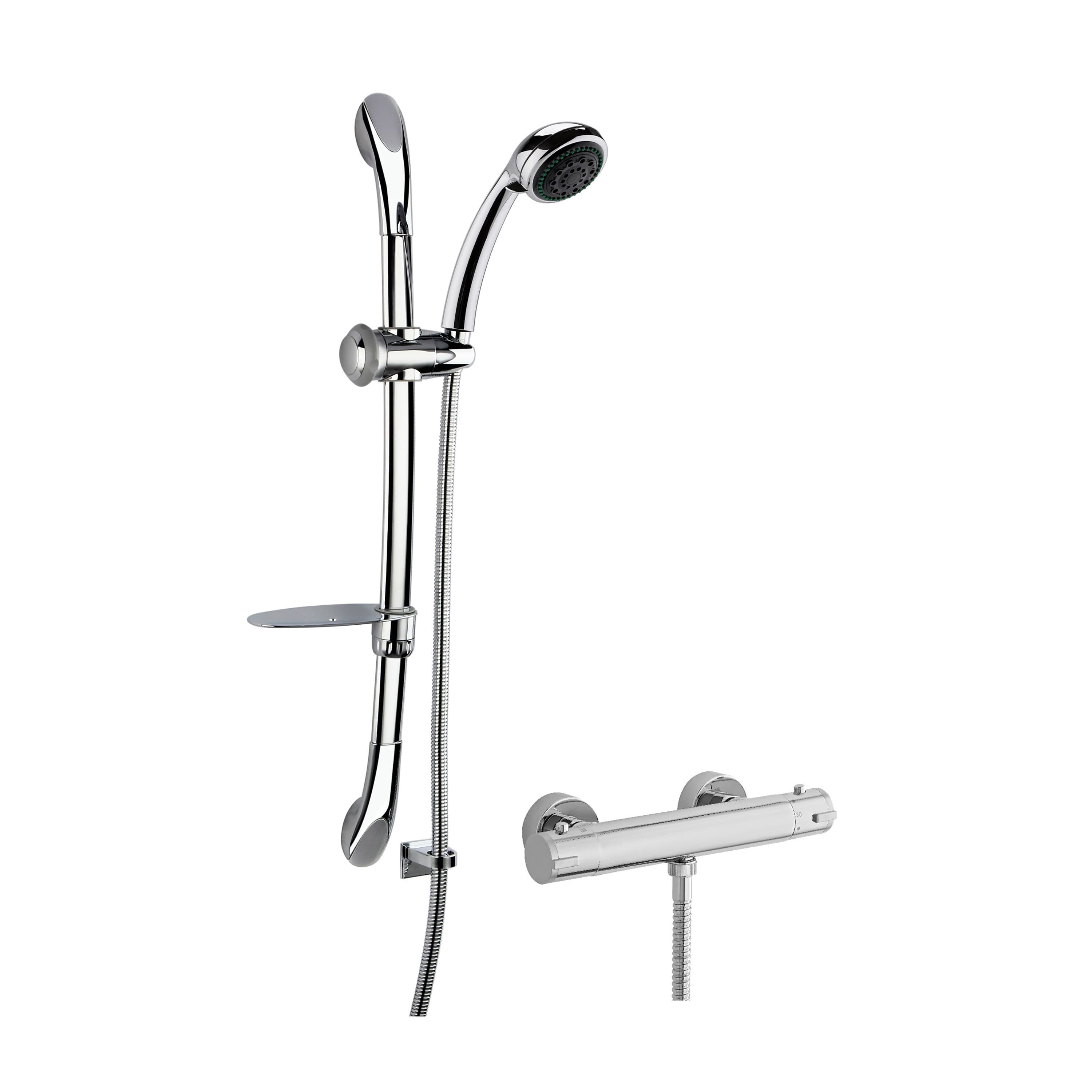 Thermostatic Bar Valve Luxury Slide Rail Kit Shower Chrome