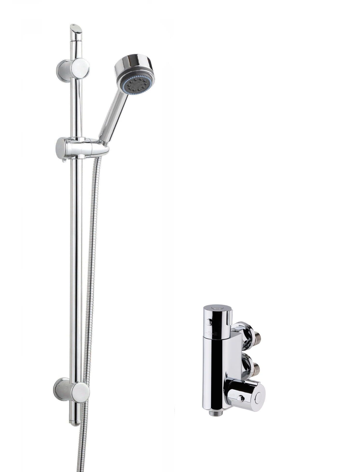 Thermostatic Vertical Bar ShowerValve MultiFunction Handset Slide Rail