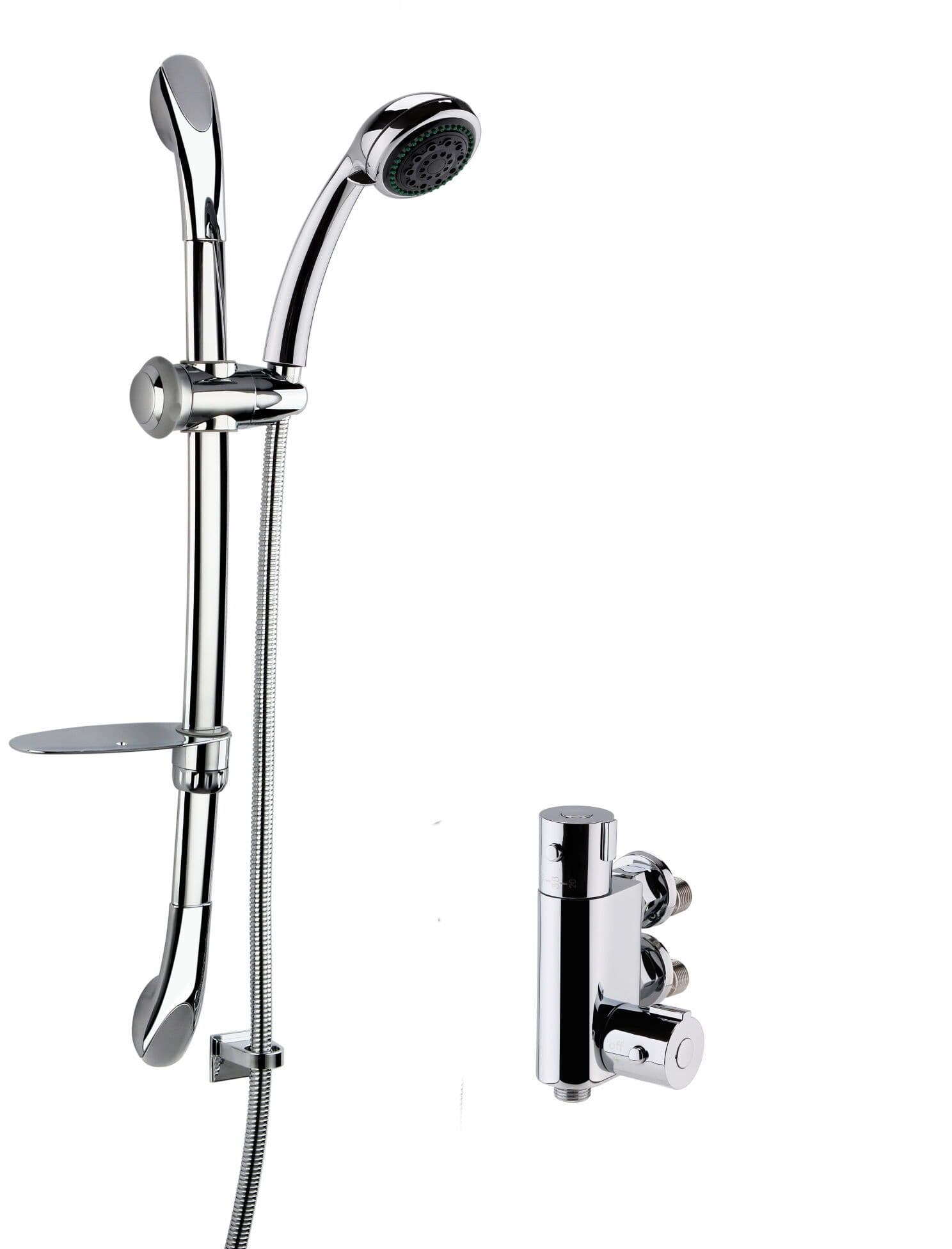 Thermostatic Vertical Bar Valve Luxury Curved Slider Rail Kit