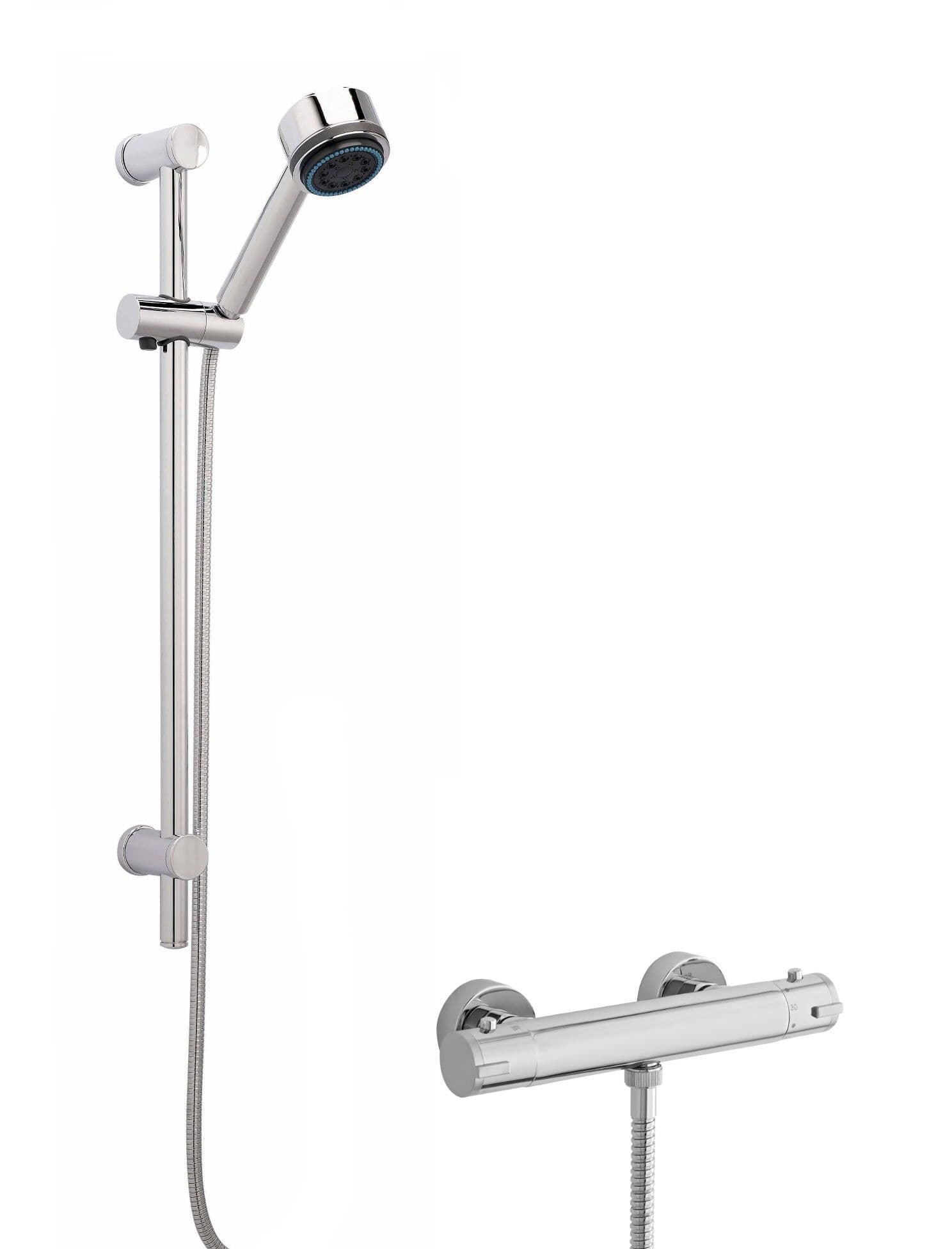 Thermostatic Minimalist Bar Valve Function Handset Slider Rail