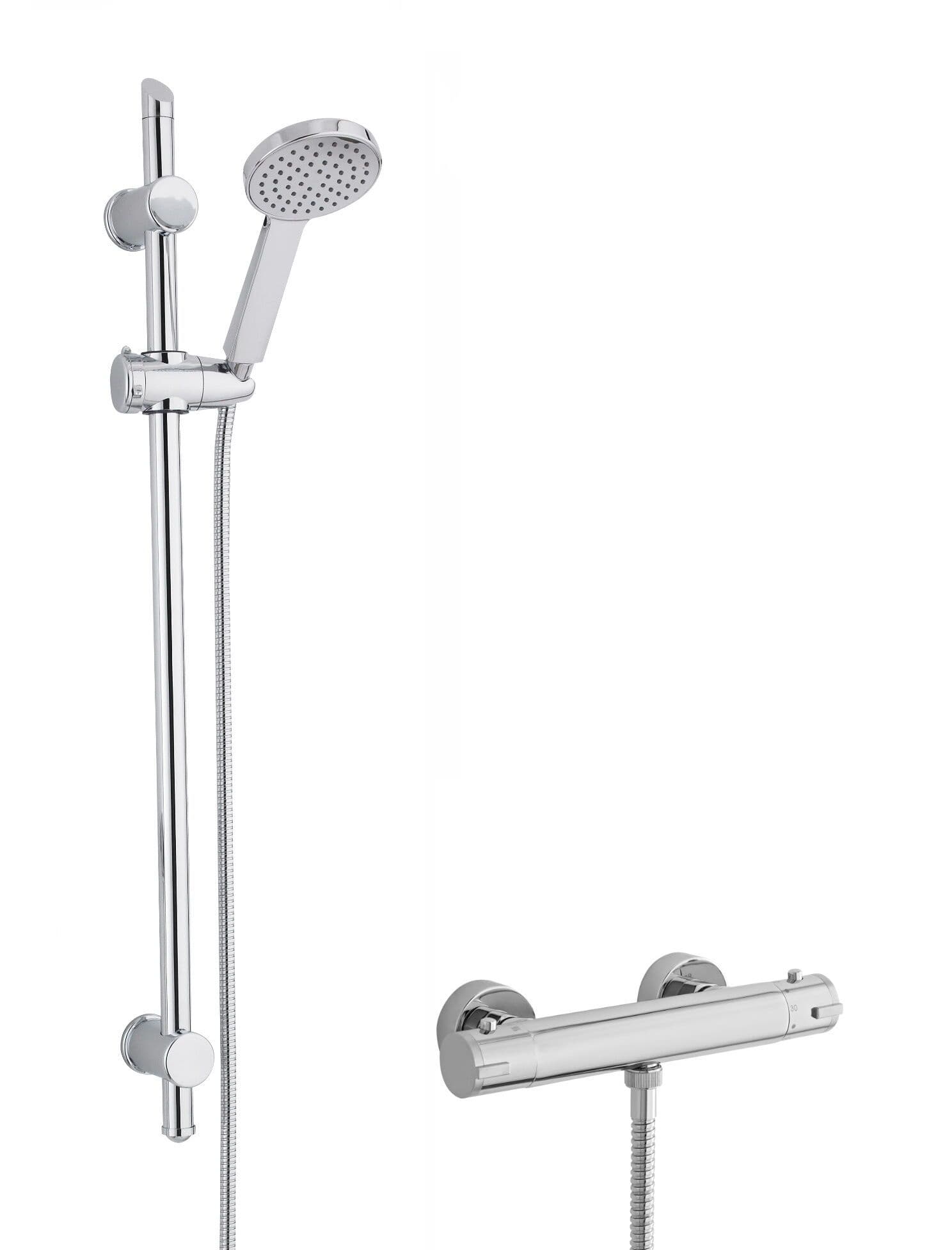 Thermostatic Bar Valve Water Saving Handset Slider Rail Kit Shower