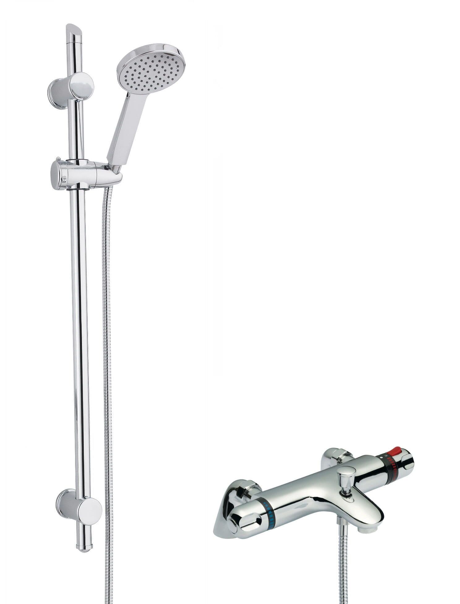 Thermostatic Bath Shower Mixer Tap Water Saving Handset Slide Rail