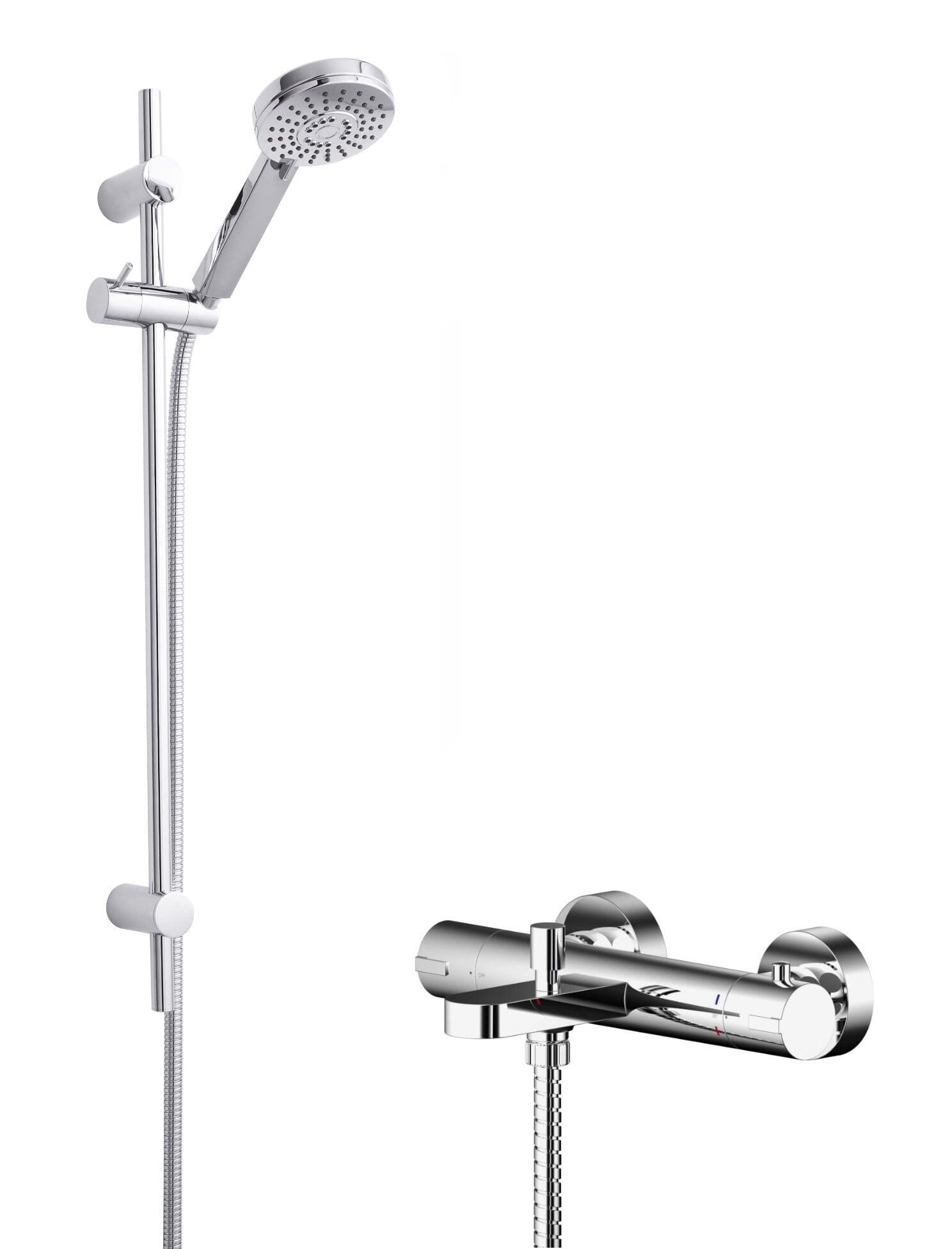 Wall Mount Thermostatic Bath Shower Mixer Tap Function Slide Rail
