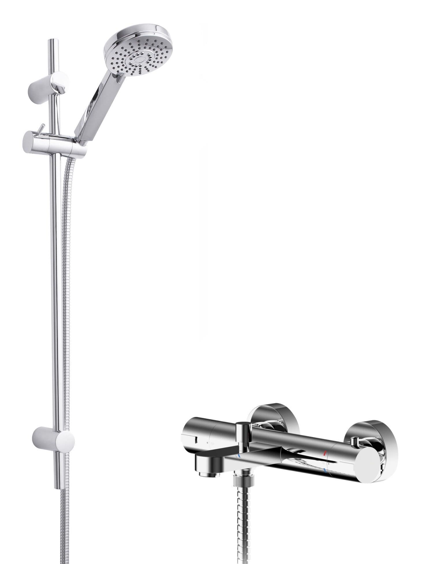 WallMount Thermostatic Bath Shower Mixer Tap Slide Rail
