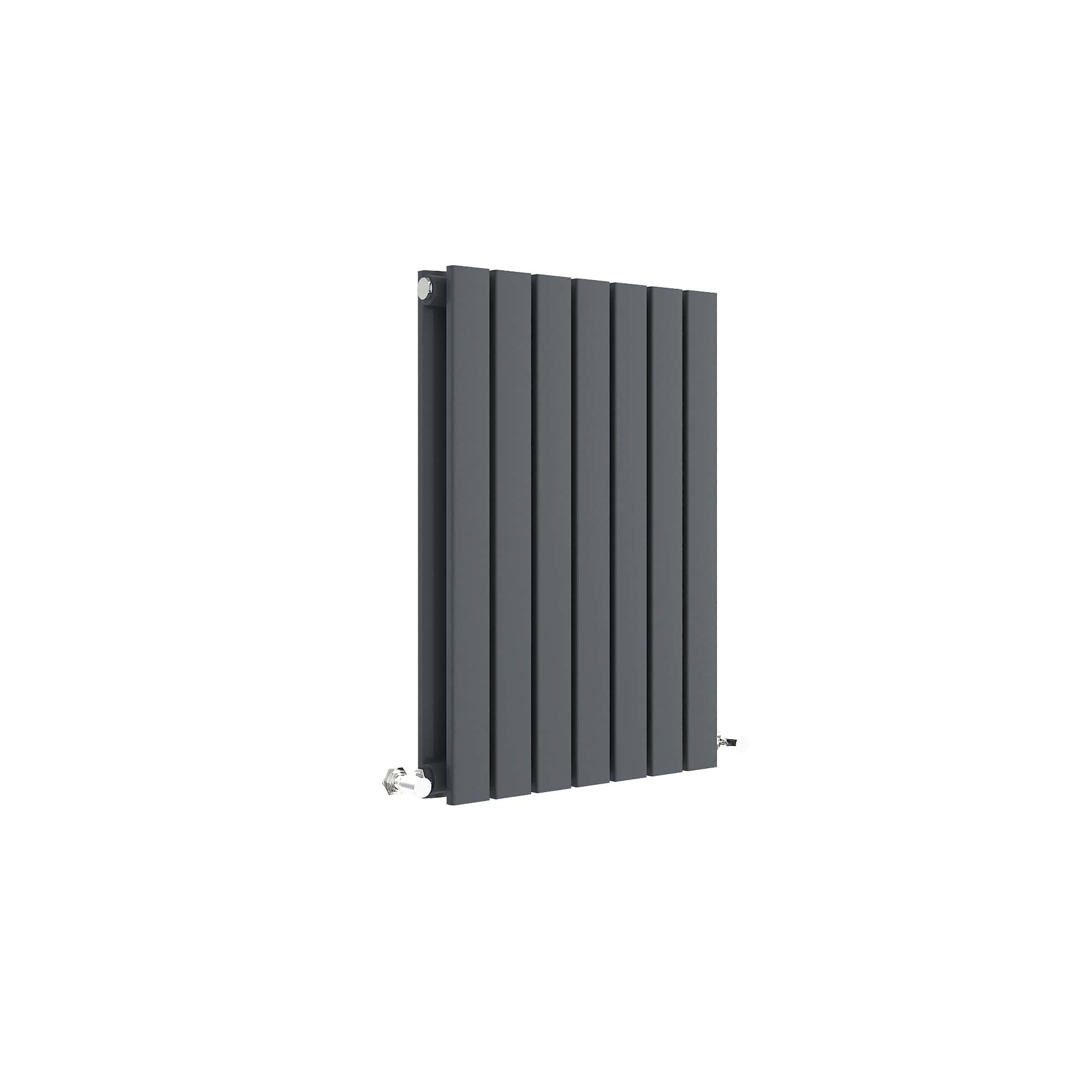 Square Horizontal Double Panel Radiator 1449 BTU Anthracite 600x 412mm