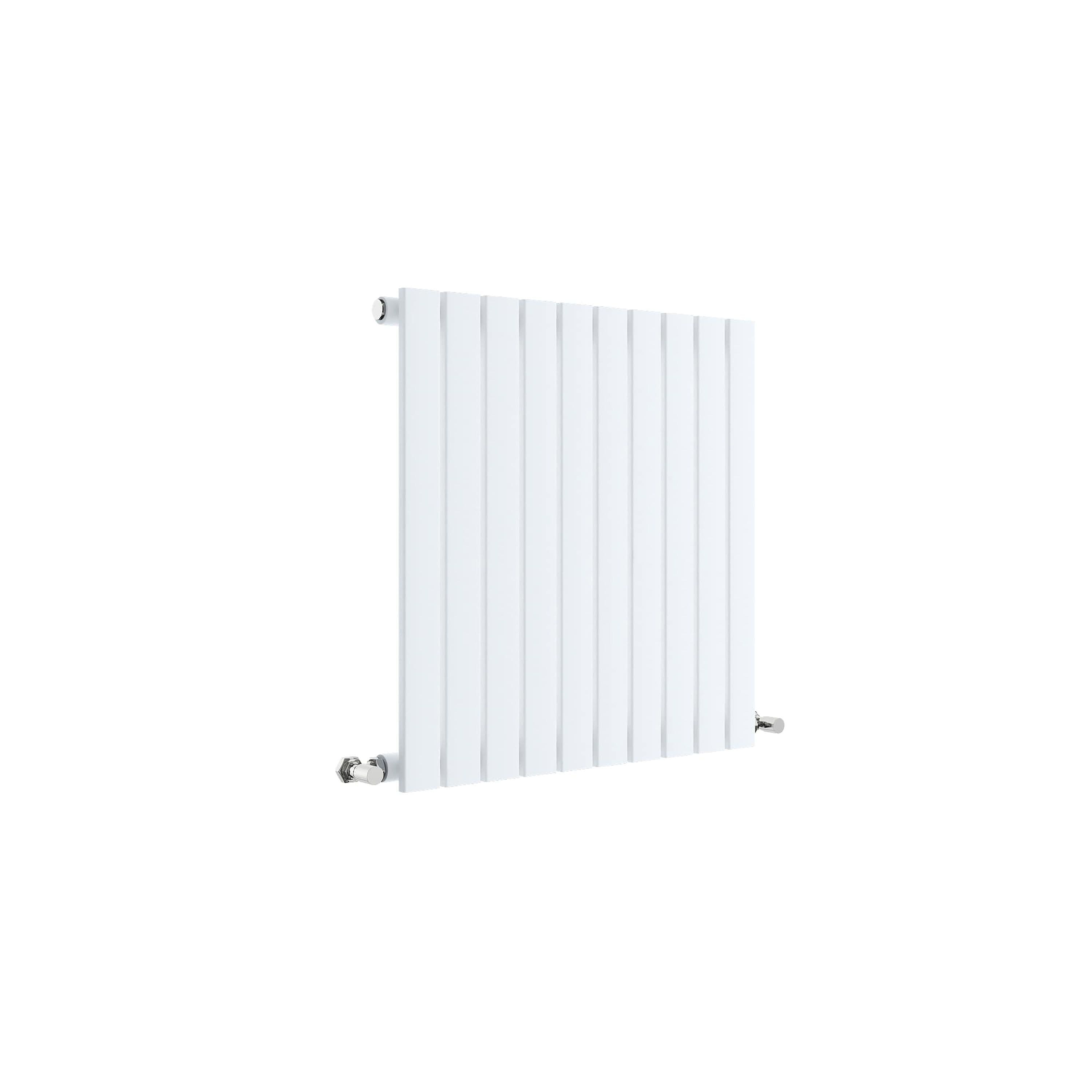 Square Horizontal Single Panel Radiator 1361 BTU Satin 600x586mm