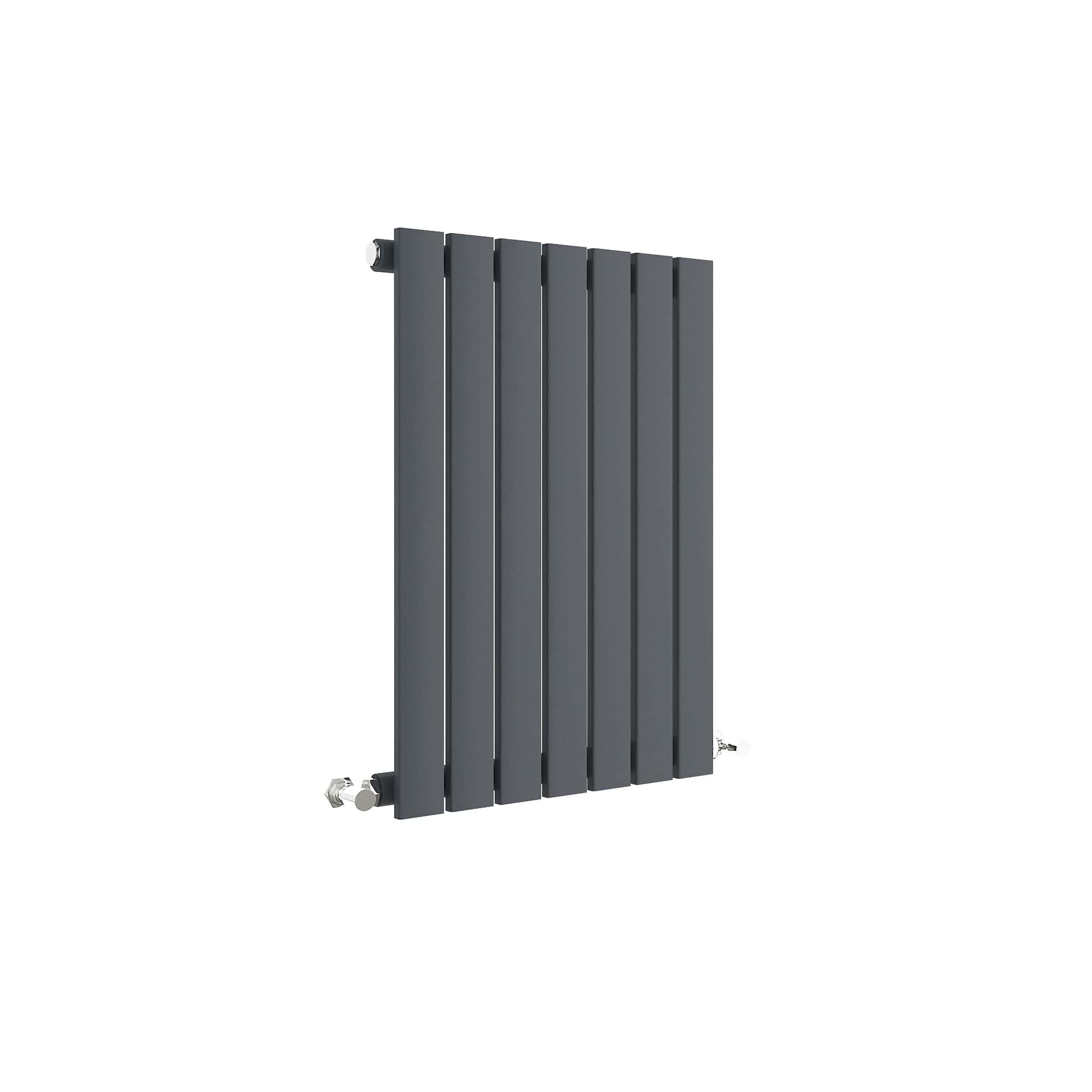 Square Horizontal Single Panel Radiator 952 BTU Anthracite 600x412mm