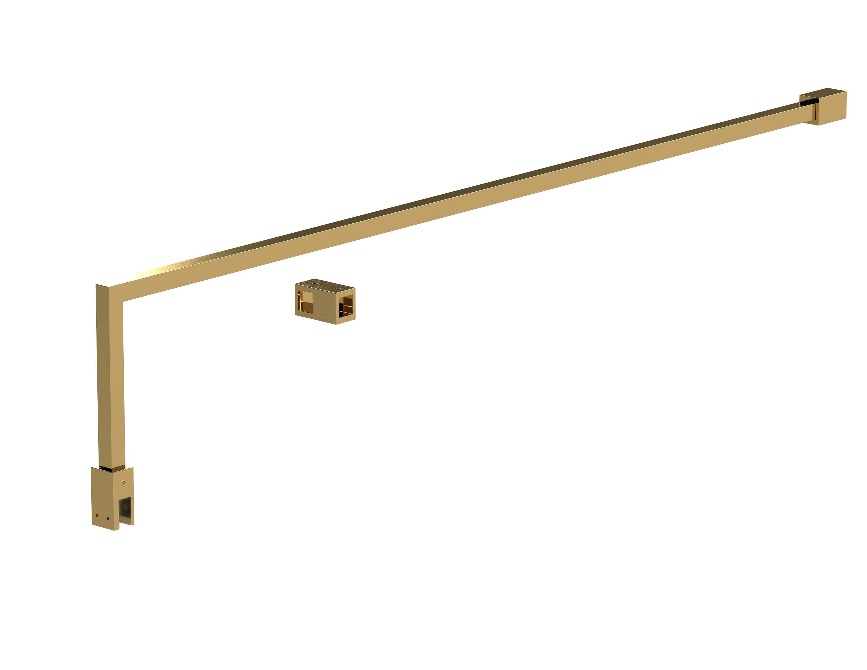 Wetroom Accessories Screen Support Bar Kit Brushed Brass