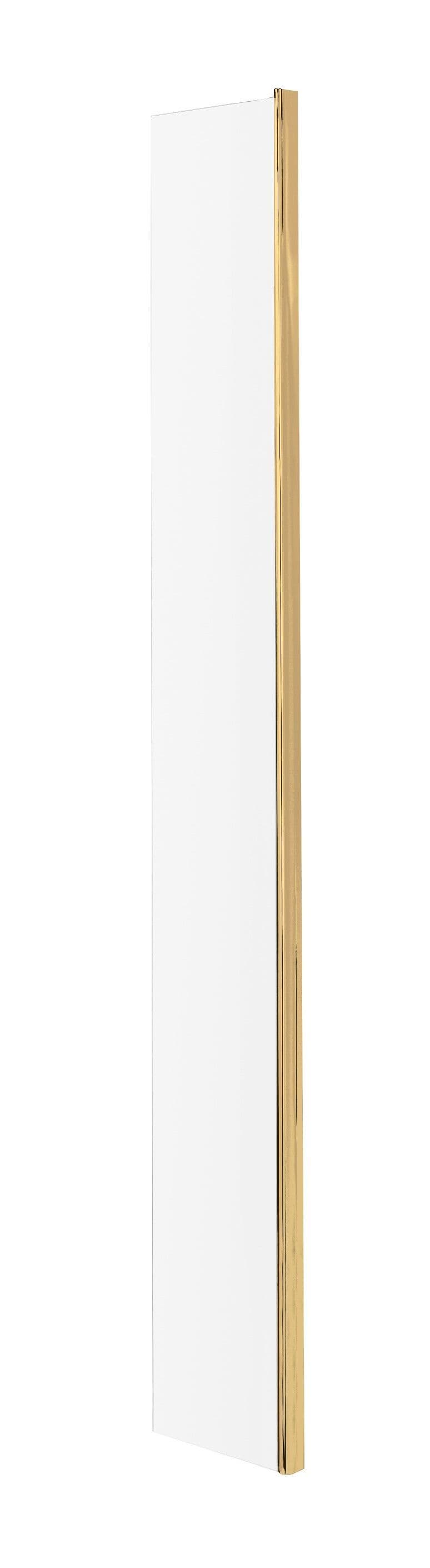 8mm Safety Glass Return Screen Brushed Brass 215x1850mm