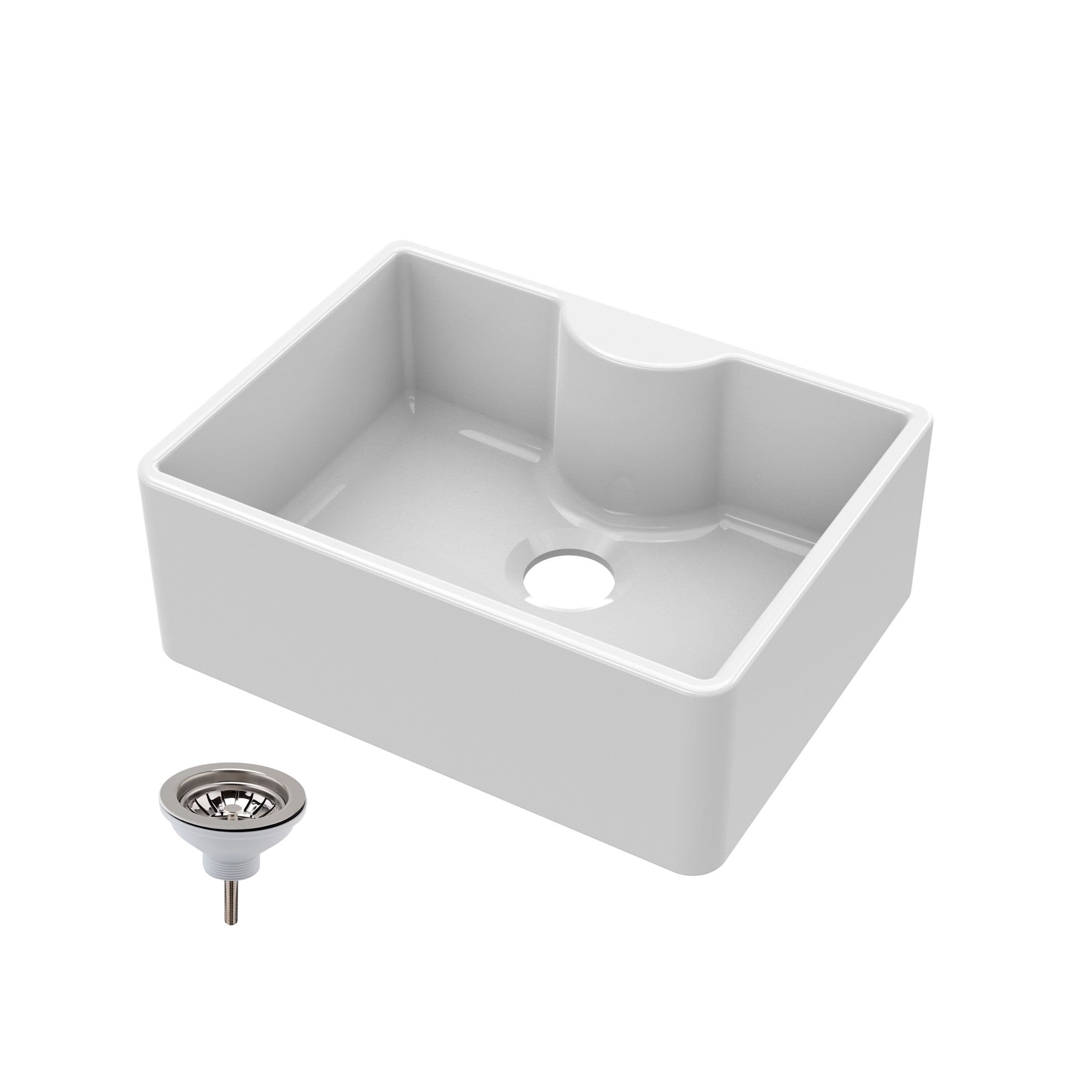 1 Bowl Fireclay Butler Sink Tap Ledge Waste 595x450x220mm