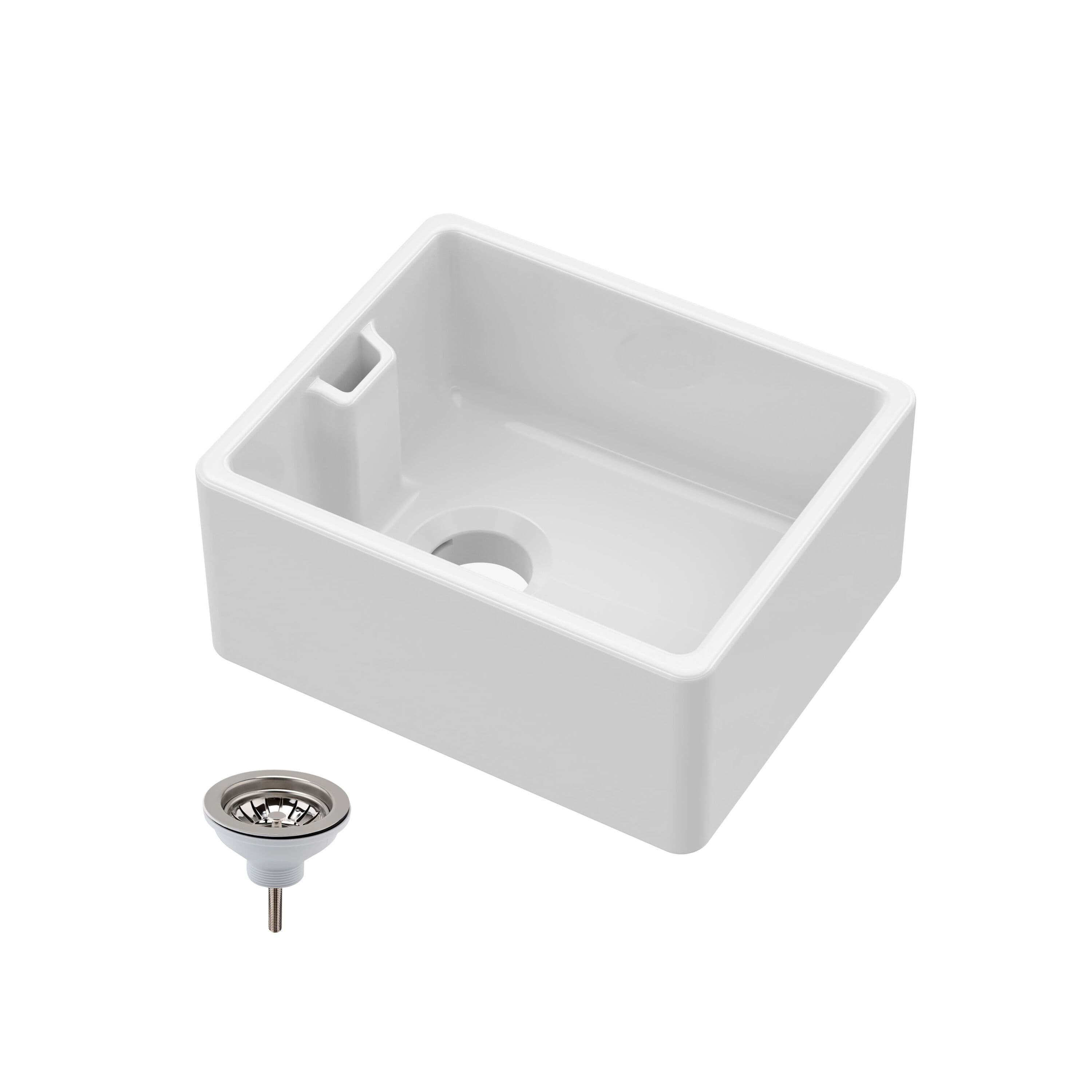 1 Bowl Fireclay Compact Belfast Sink Waste 460mm x 380mm x 205mm