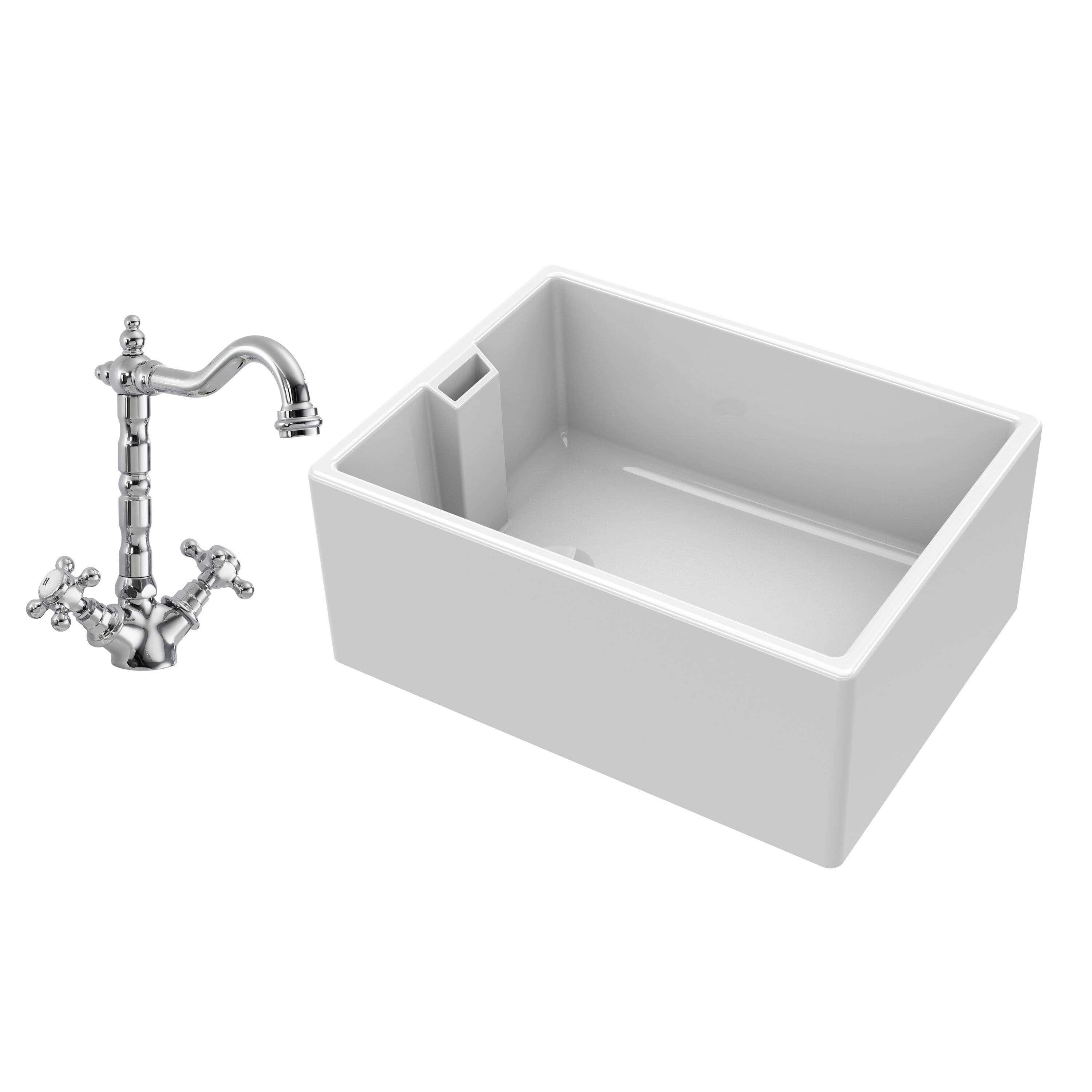 Single Bowl Fireclay Belfast Sink French Classic Mixer Tap