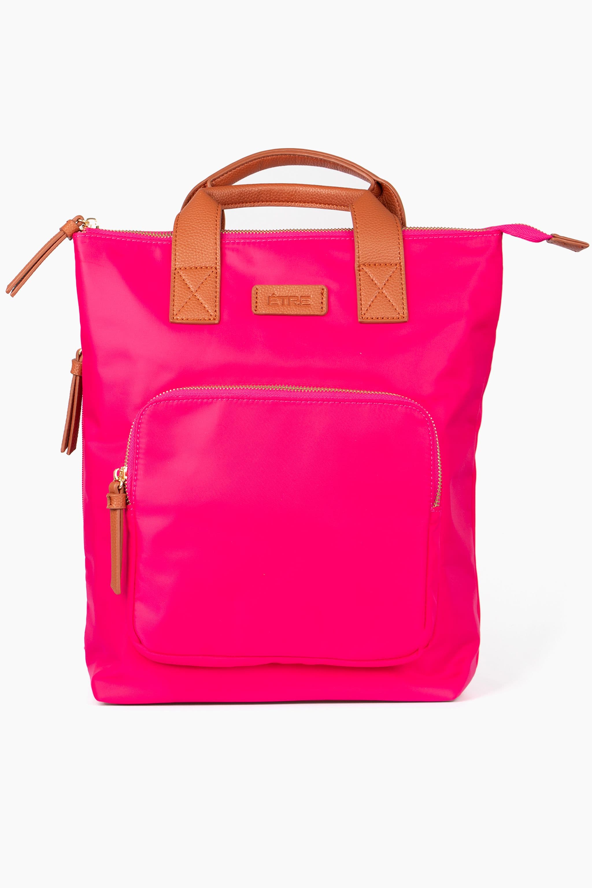 Sutton Top Handle Laptop Backpack Pink Nylon PU