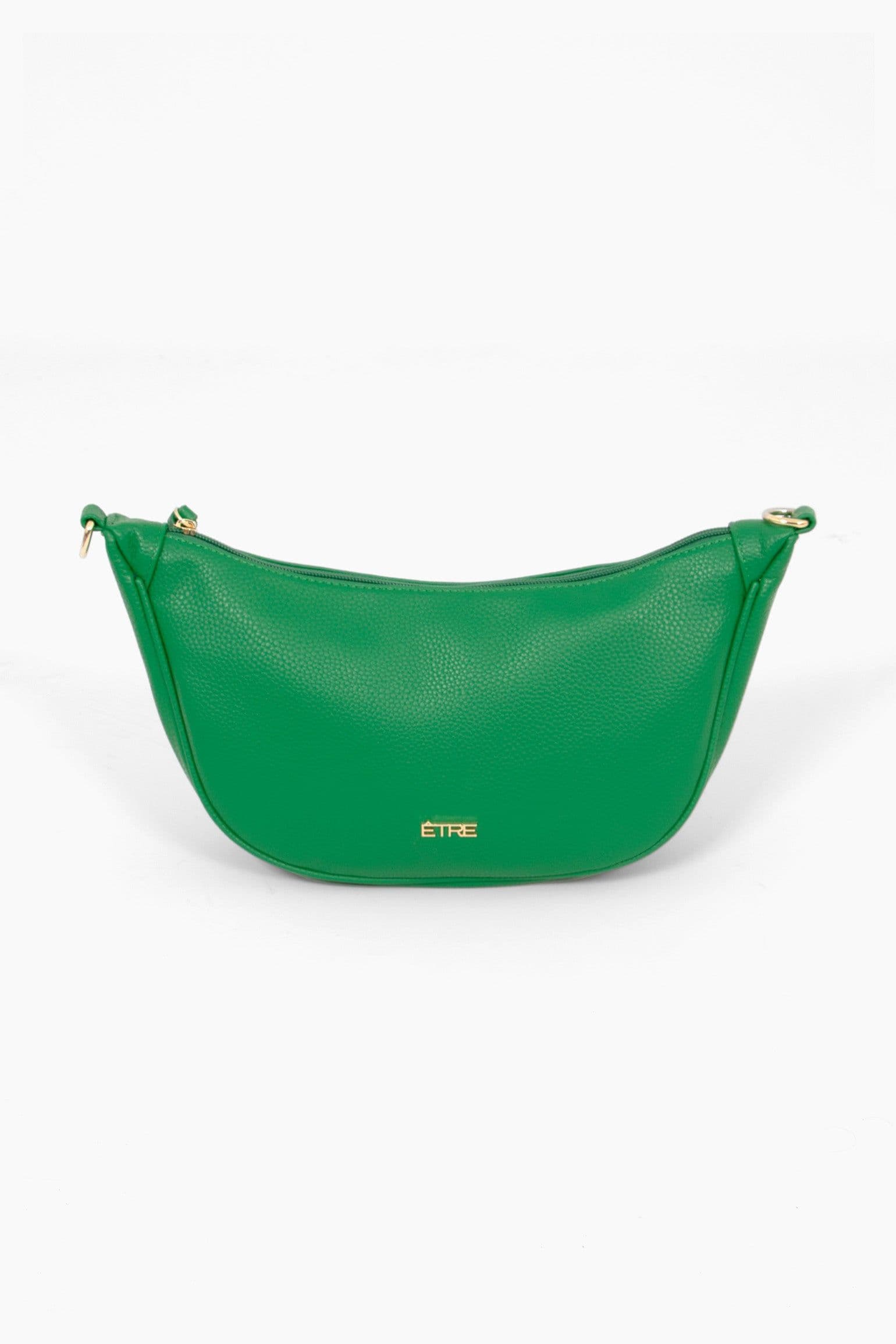Faux Leather Half Moon Crossbody Bag