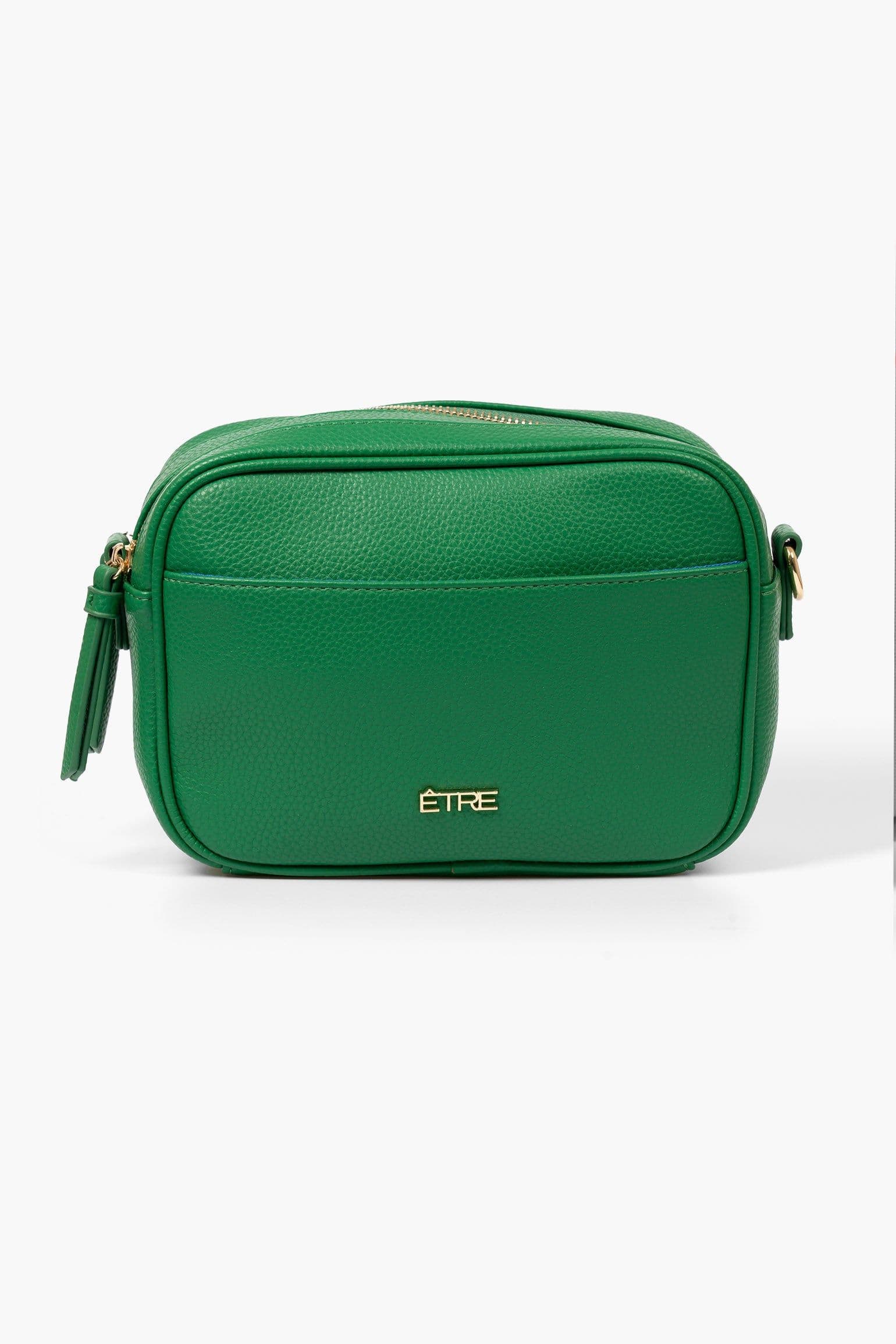 Willa Crossbody Bag Green Pebbled Faux Leather