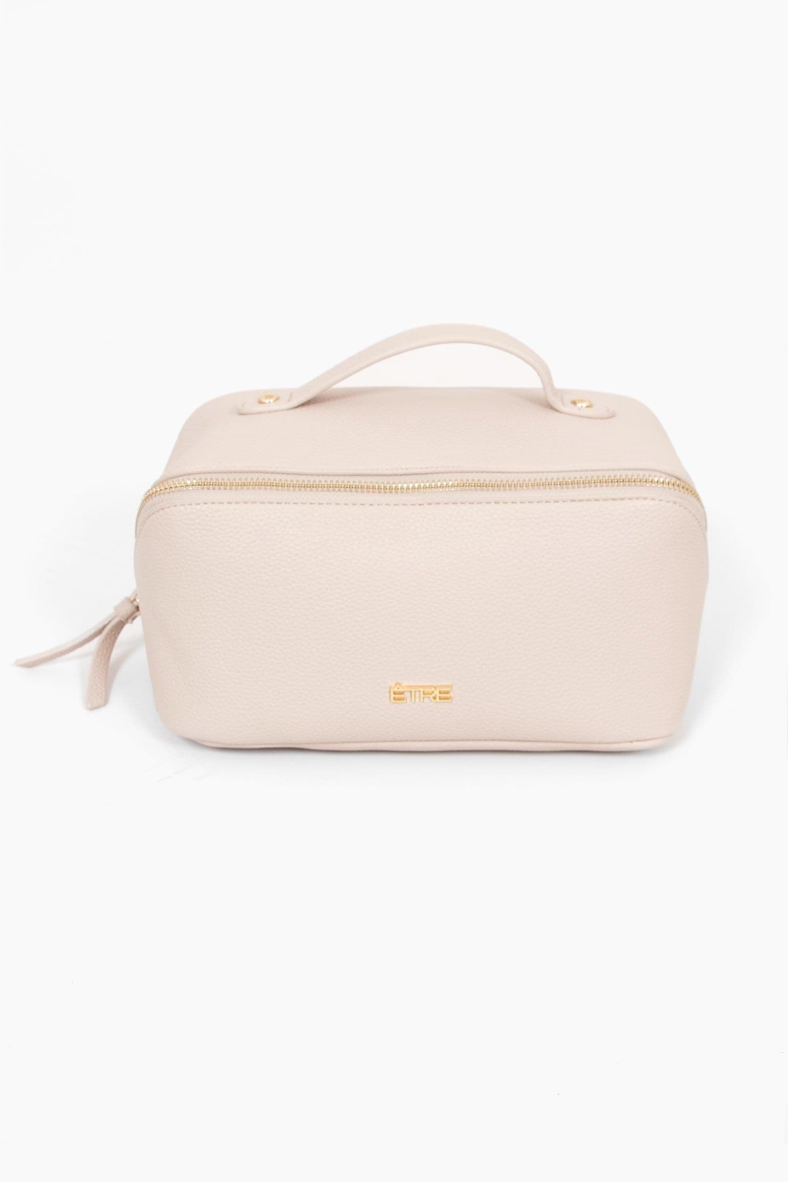 Vanity Case Faux Leather Makeup Bags Nude