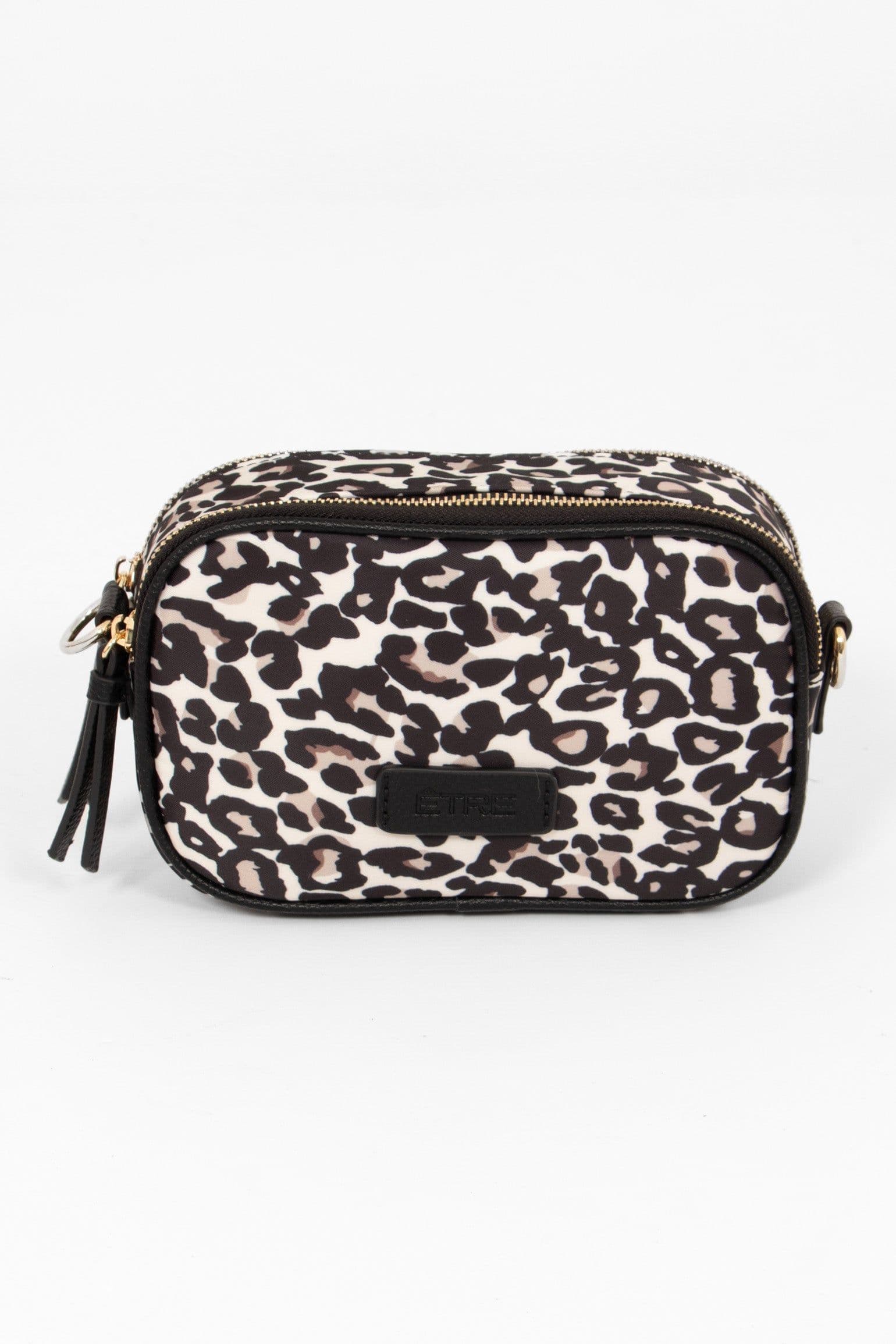 Ripley Crossbody Camera Bag Leopard Print Nylon PU