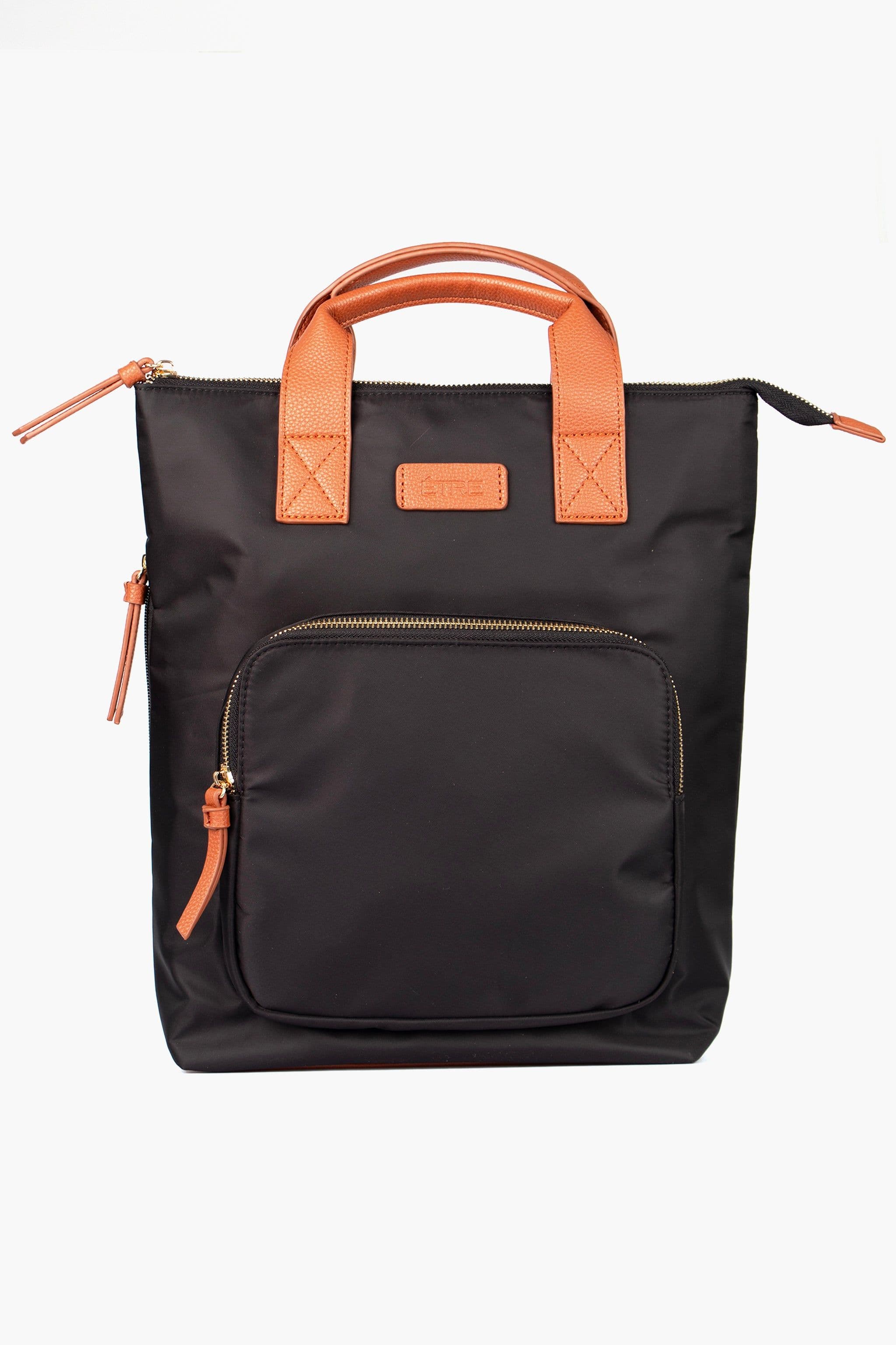 Sutton Top Handle Laptop Backpack Black Nylon PU