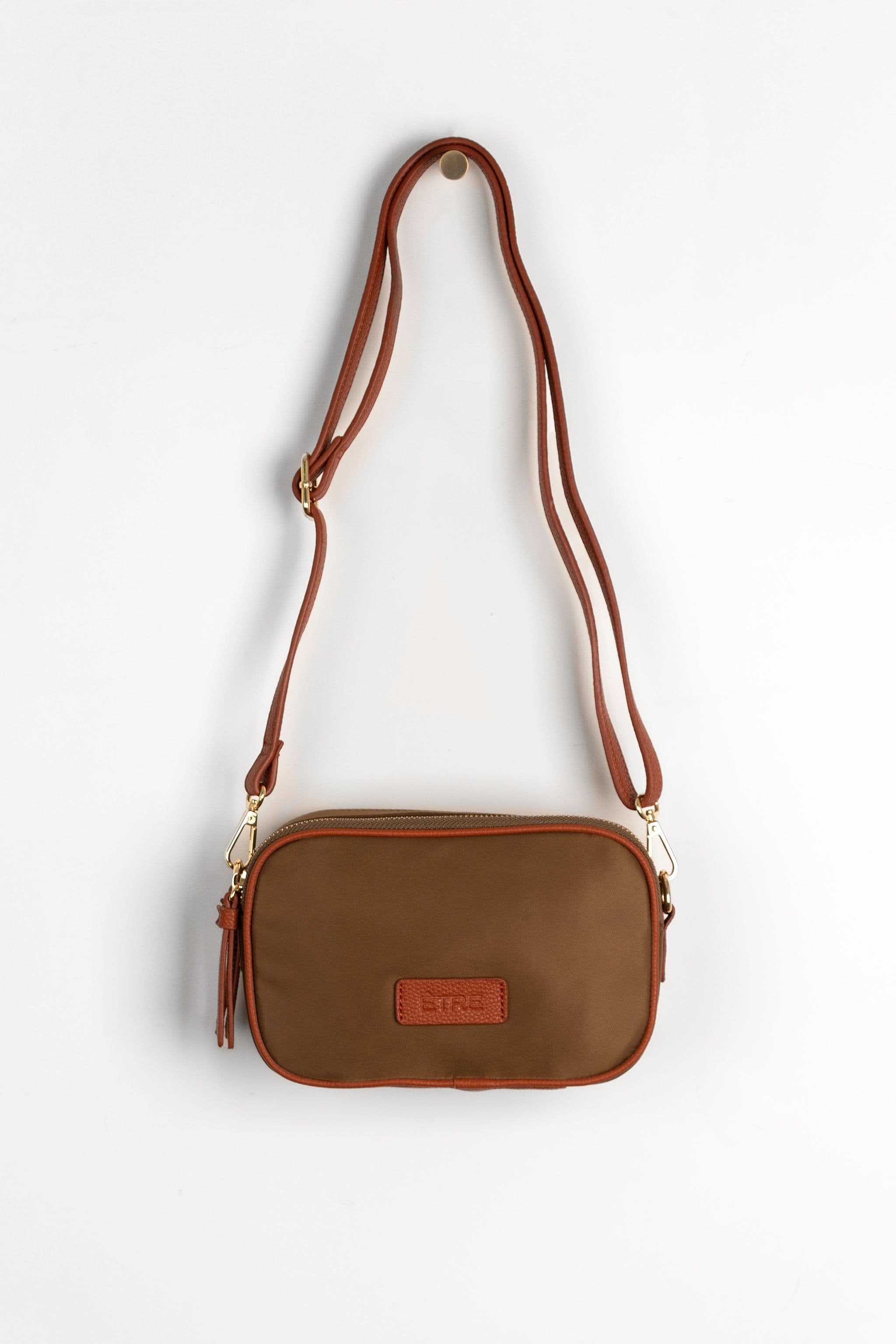 Ripley Crossbody Camera Bag Khaki Nylon PU
