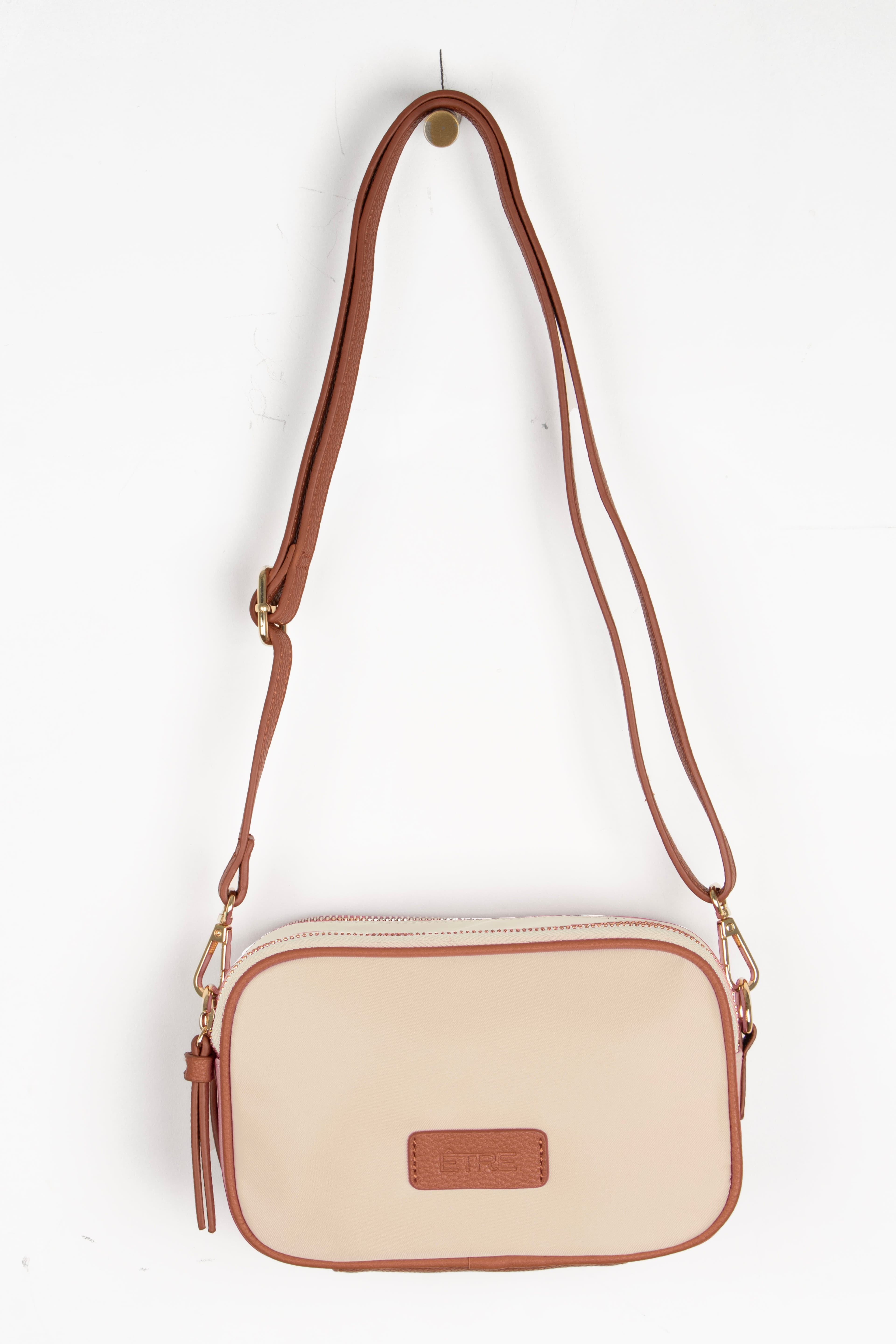 Ripley Crossbody Camera Bag Cream Nylon PU