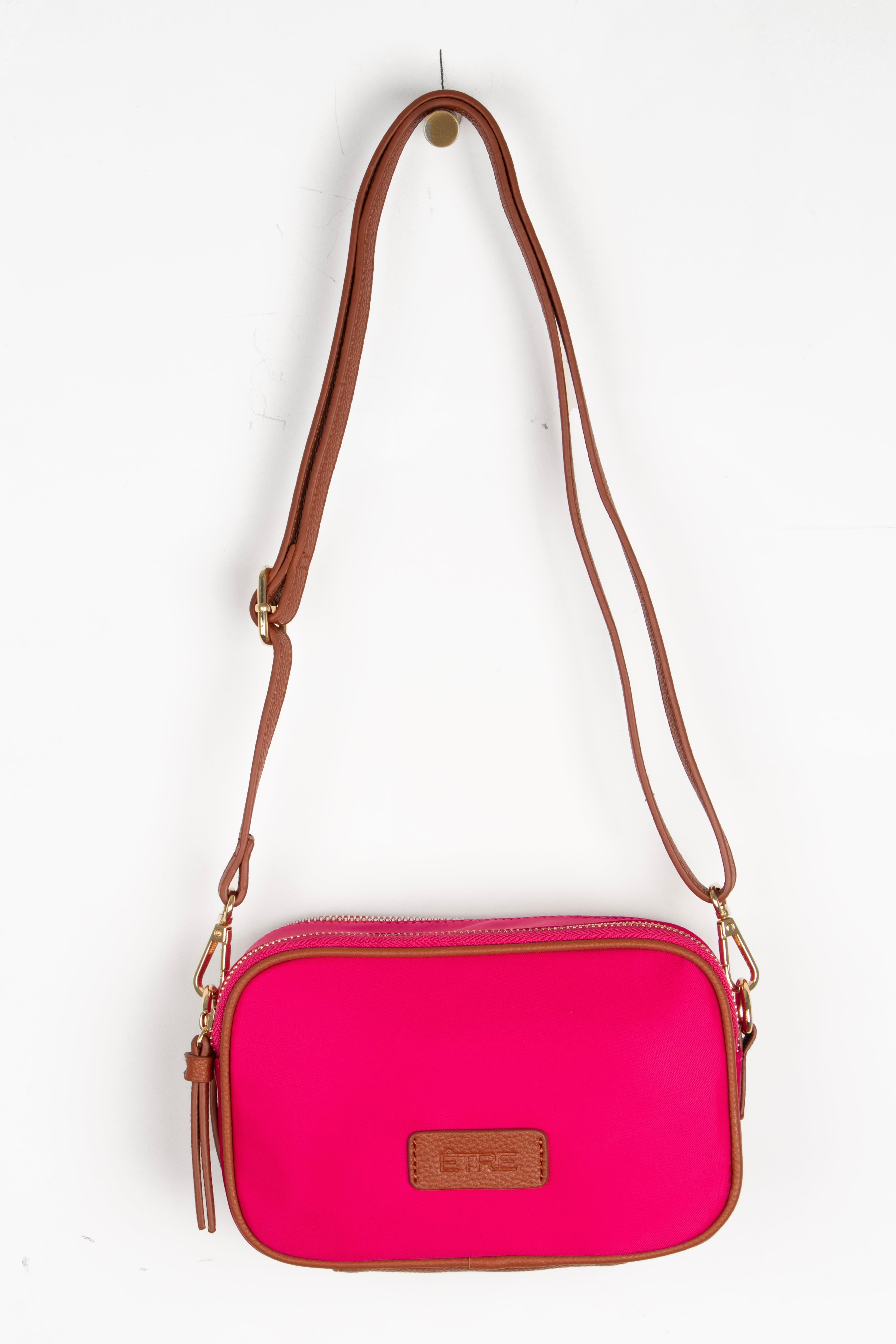 Ripley Crossbody Camera Bag Pink Nylon PU