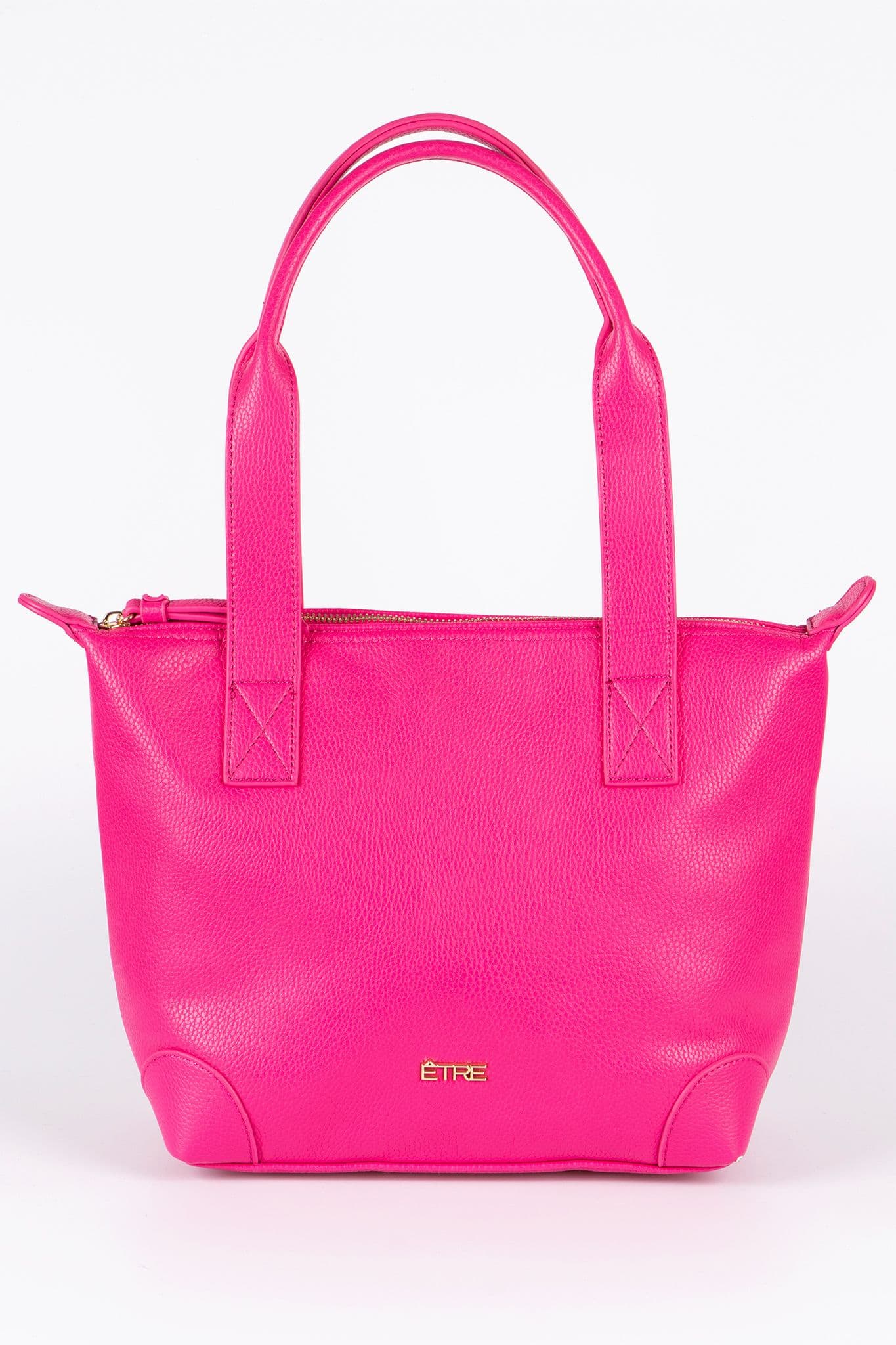 Gigi Medium Tote Bag Fuchsia Pebbled Faux Leather