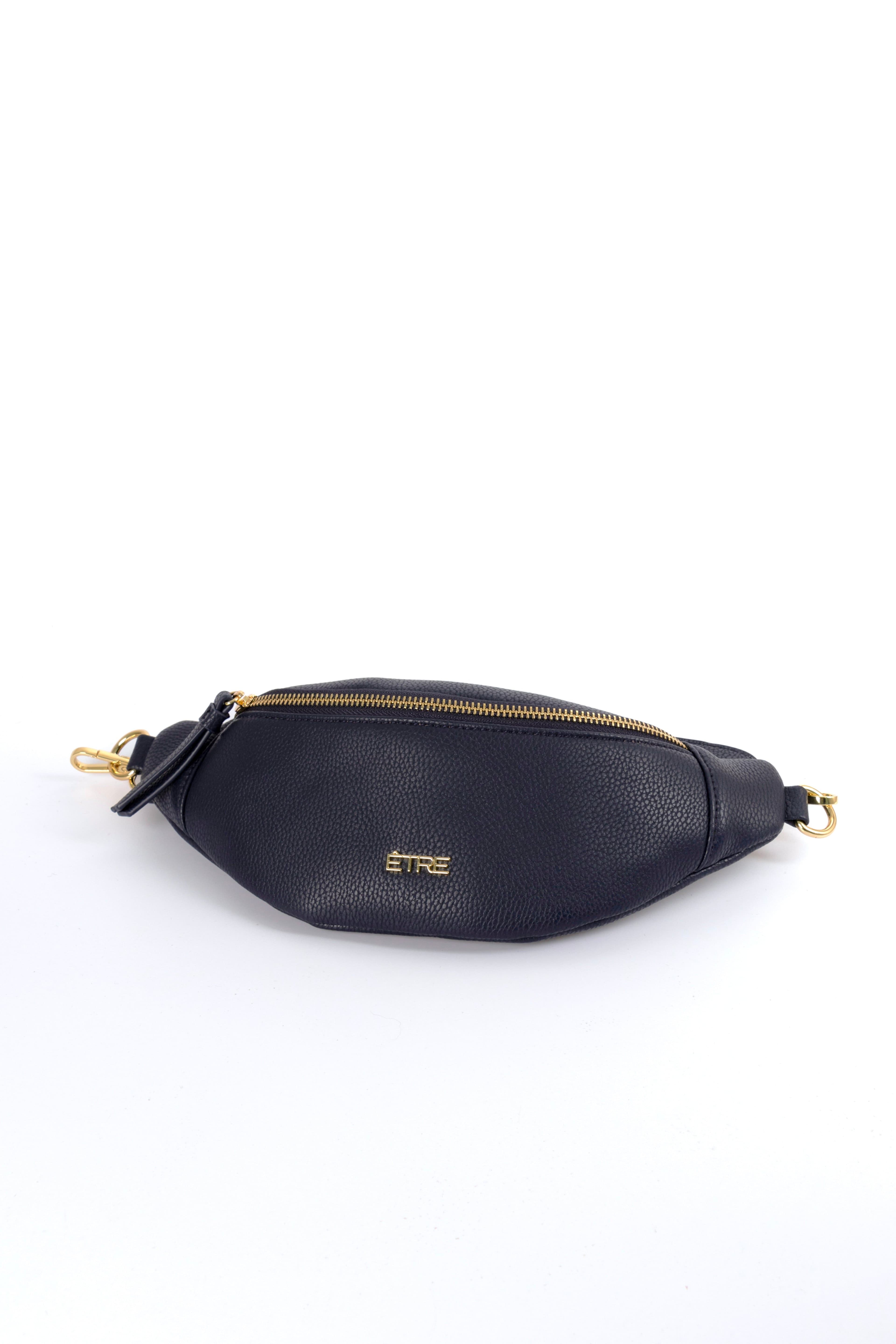 Navy Blue Faux Leather Bum Bag