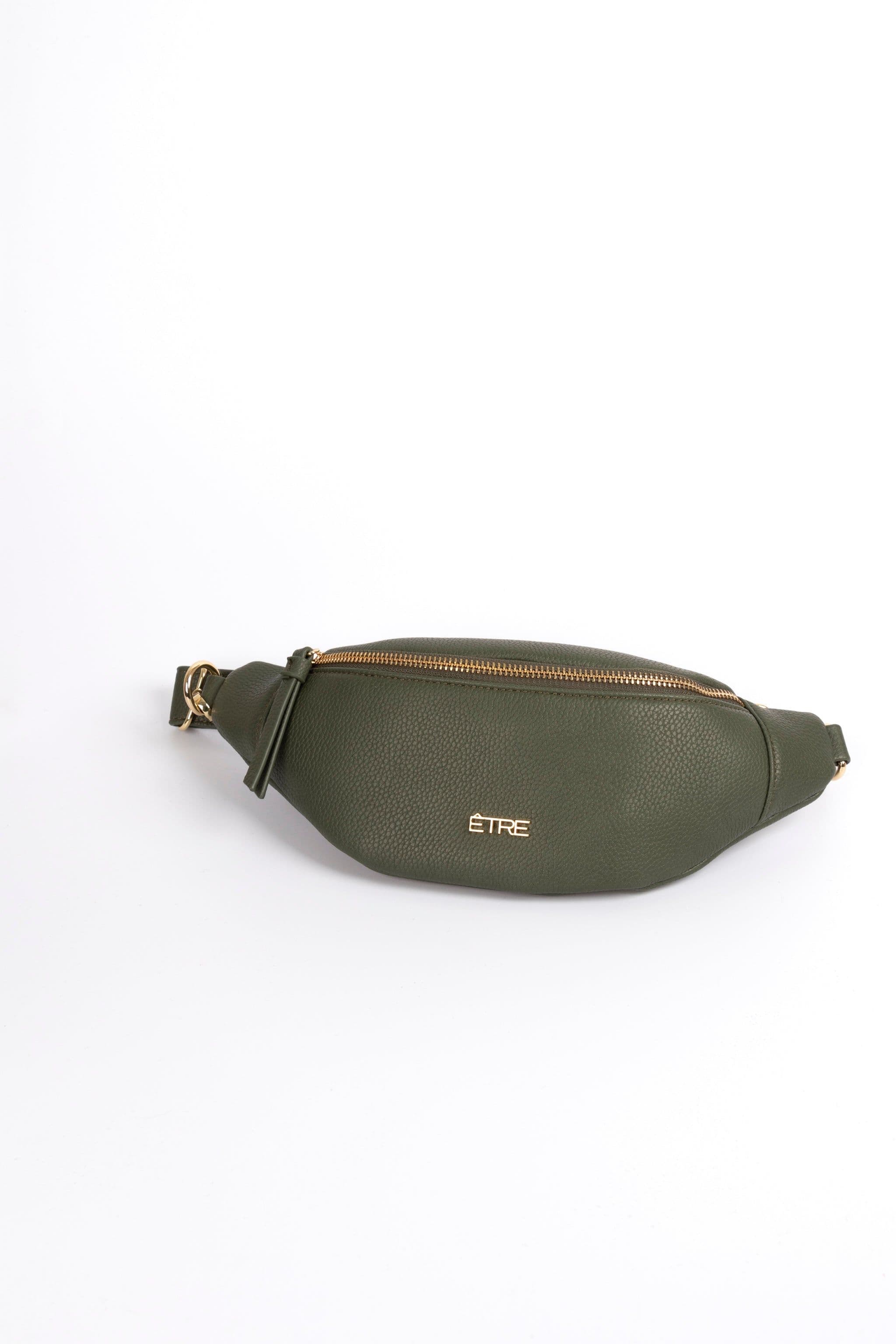 Khaki Green Faux Leather Bum Bag